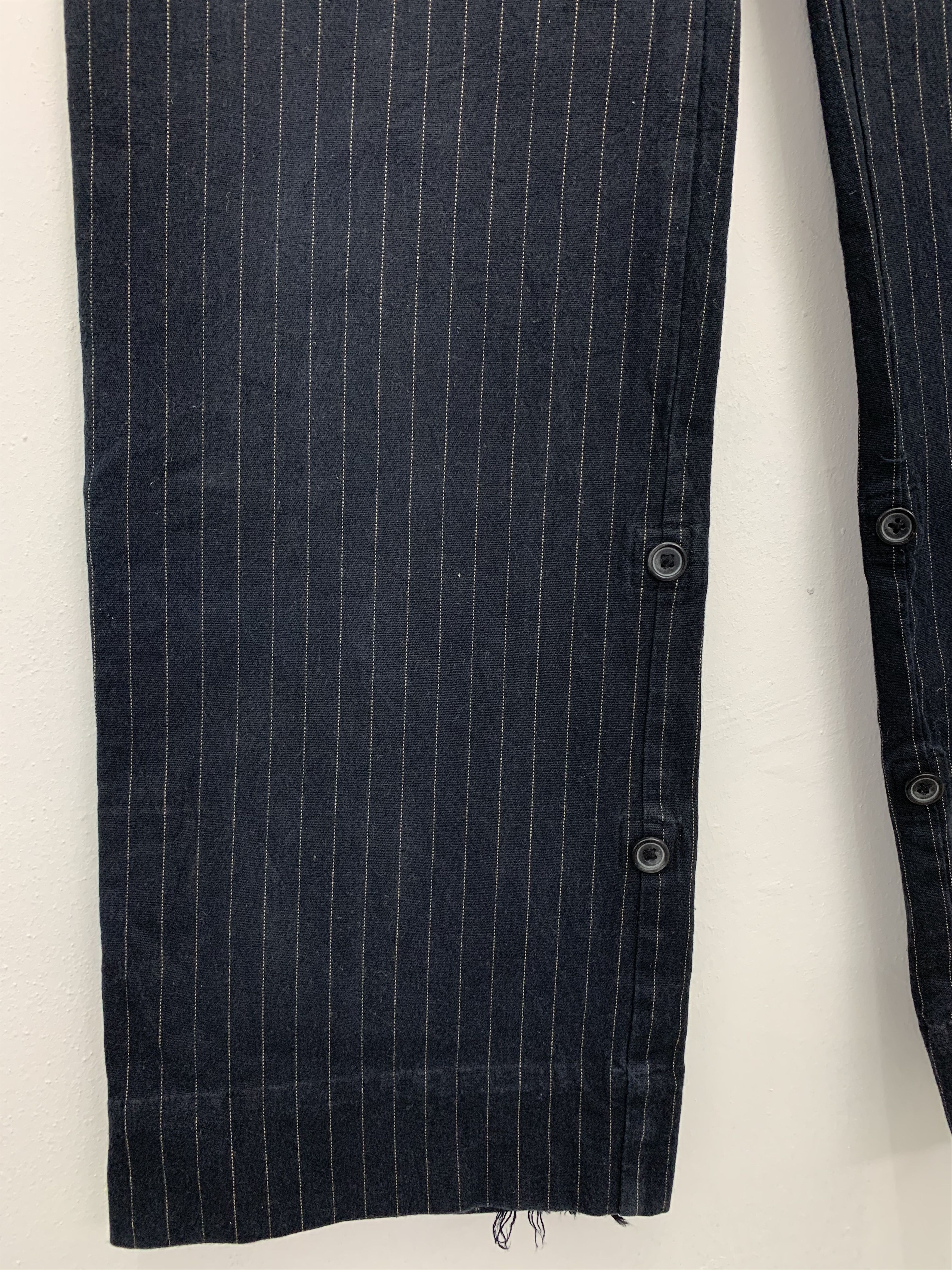 Japanese Brand Casual Pants Dance Partner Over The Stripe Black #149 Size US 29 - 5 Thumbnail