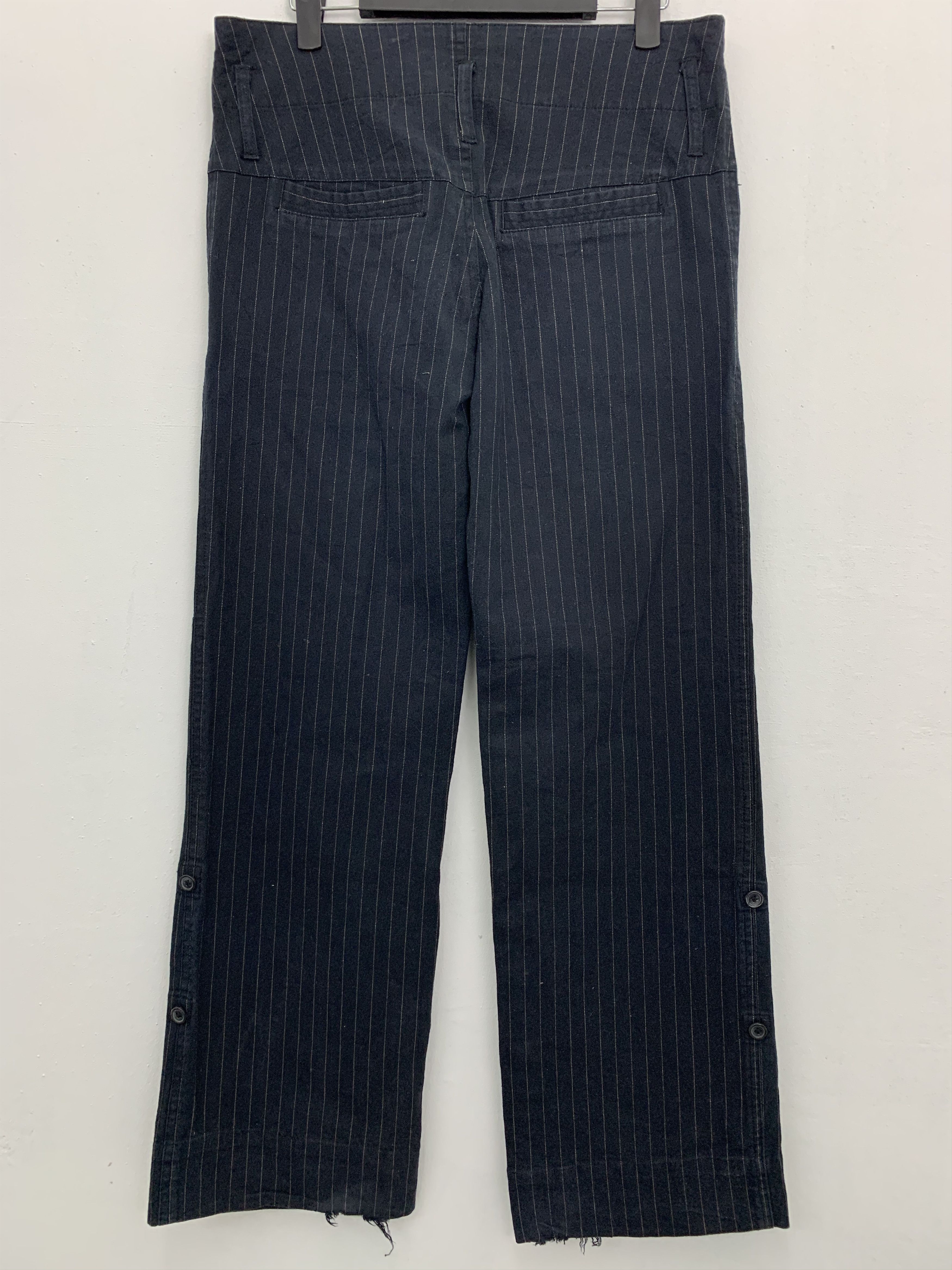 Japanese Brand Casual Pants Dance Partner Over The Stripe Black #149 Size US 29 - 10 Thumbnail