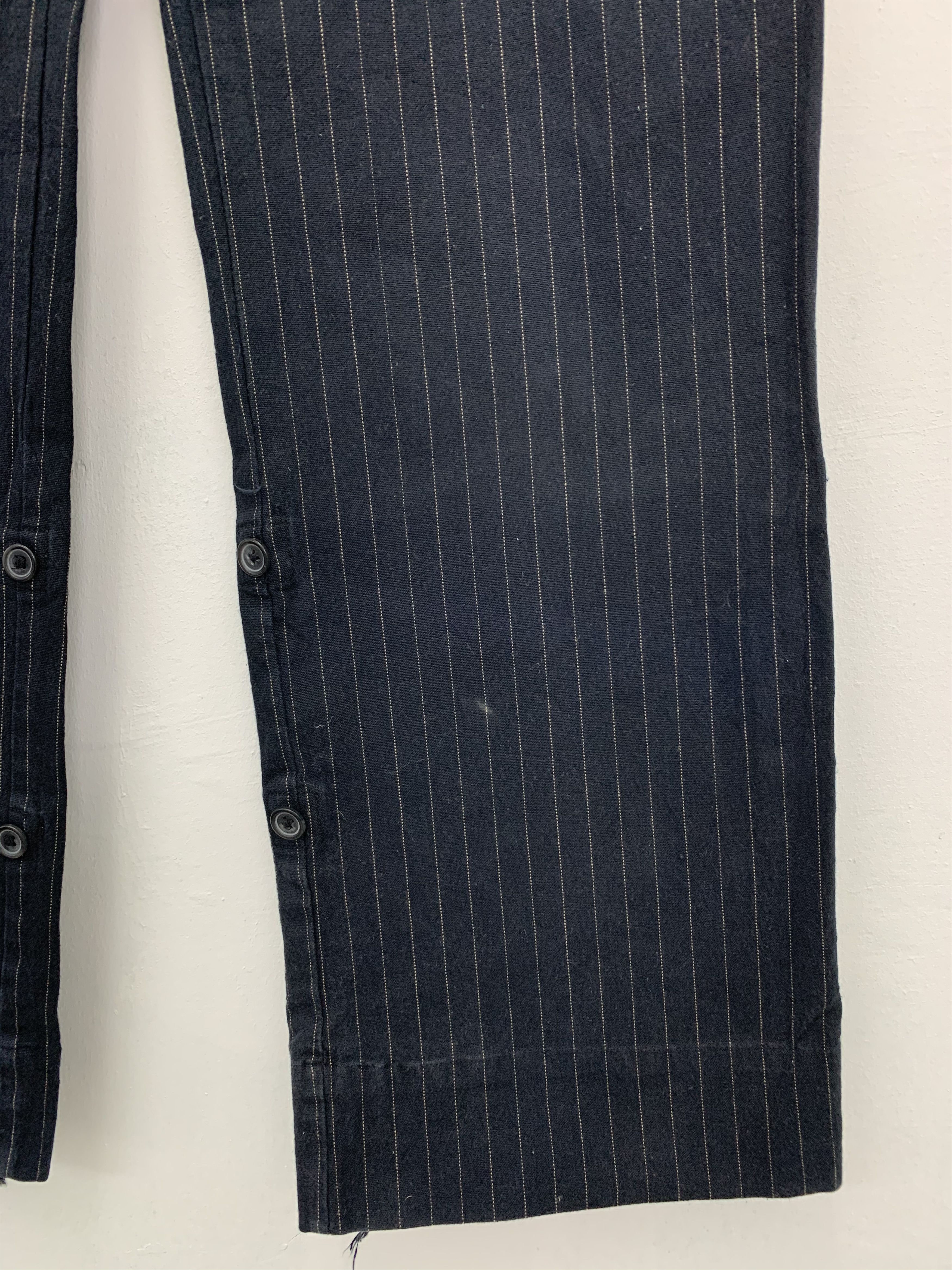 Japanese Brand Casual Pants Dance Partner Over The Stripe Black #149 Size US 29 - 4 Thumbnail