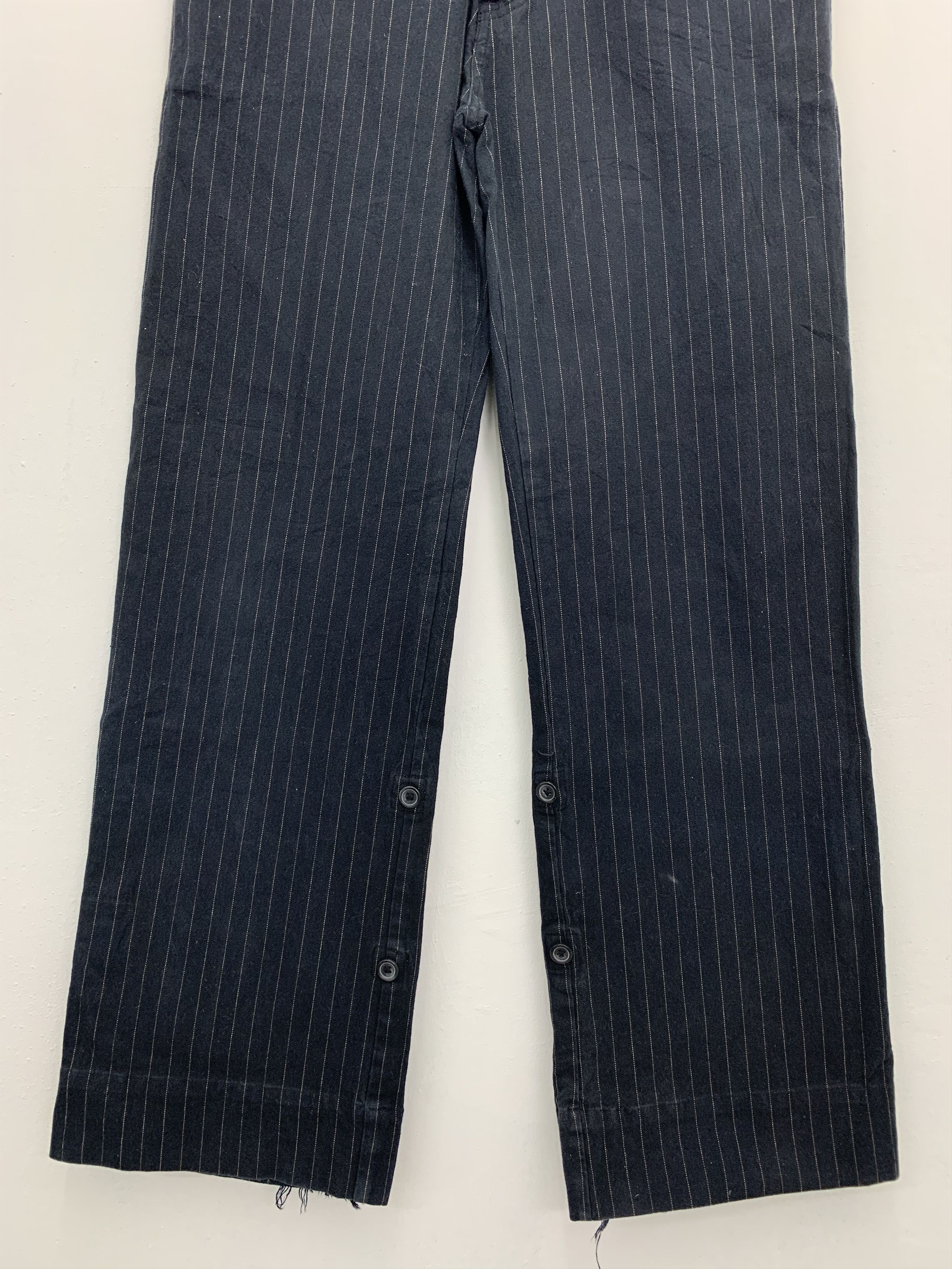 Japanese Brand Casual Pants Dance Partner Over The Stripe Black #149 Size US 29 - 3 Thumbnail