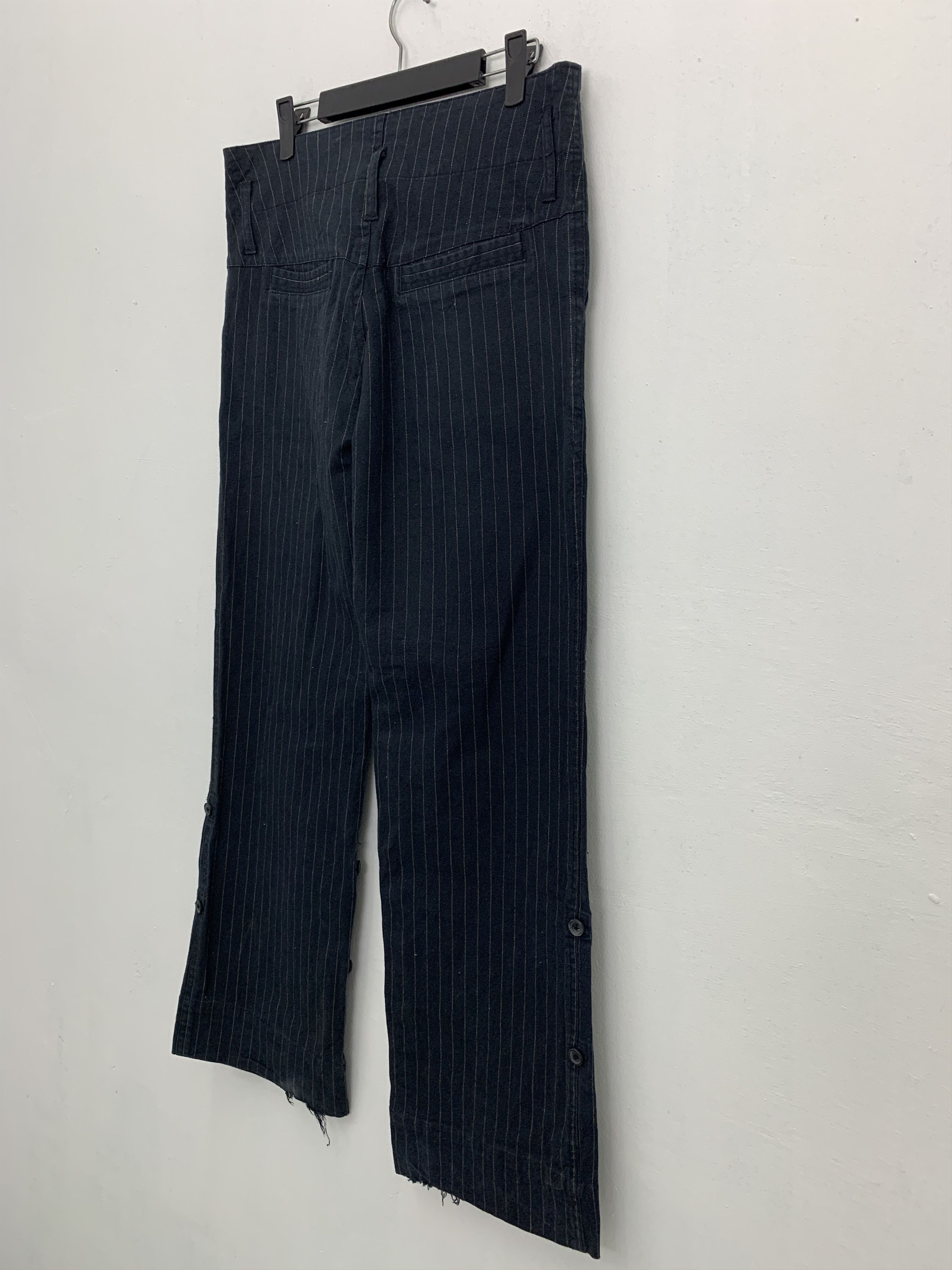 Japanese Brand Casual Pants Dance Partner Over The Stripe Black #149 Size US 29 - 13 Thumbnail