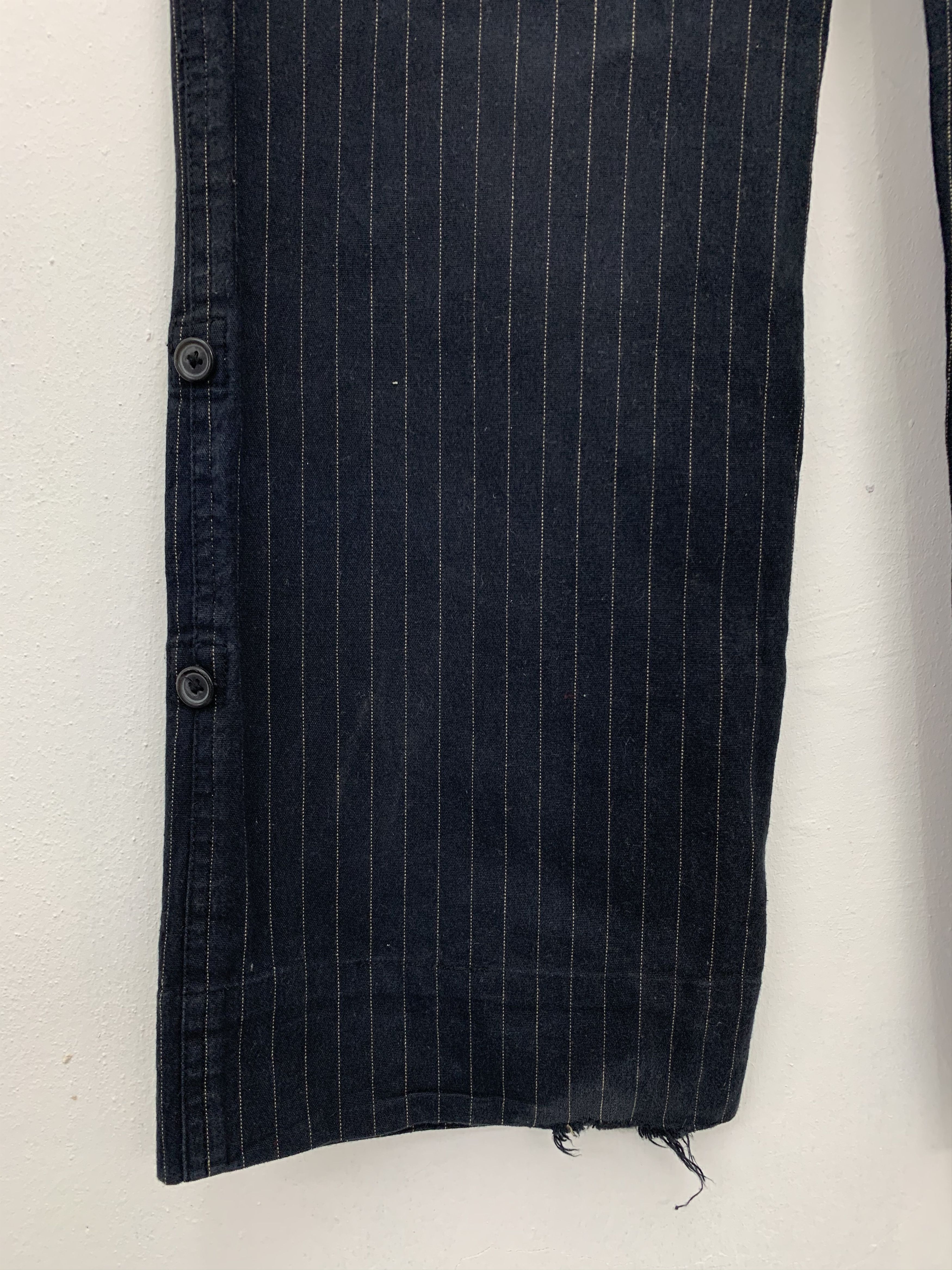 Japanese Brand Casual Pants Dance Partner Over The Stripe Black #149 Size US 29 - 14 Thumbnail