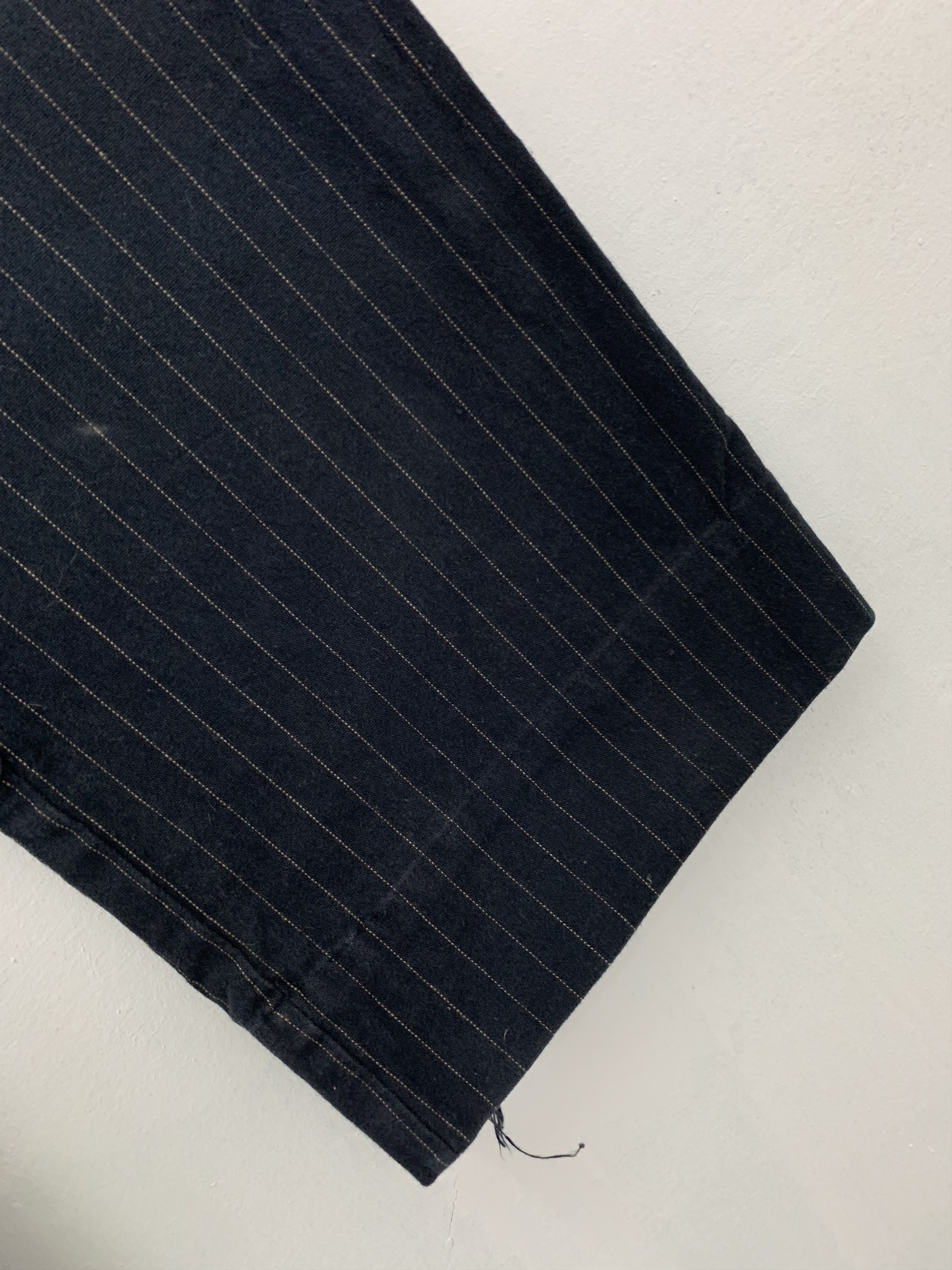 Japanese Brand Casual Pants Dance Partner Over The Stripe Black #149 Size US 29 - 7 Thumbnail