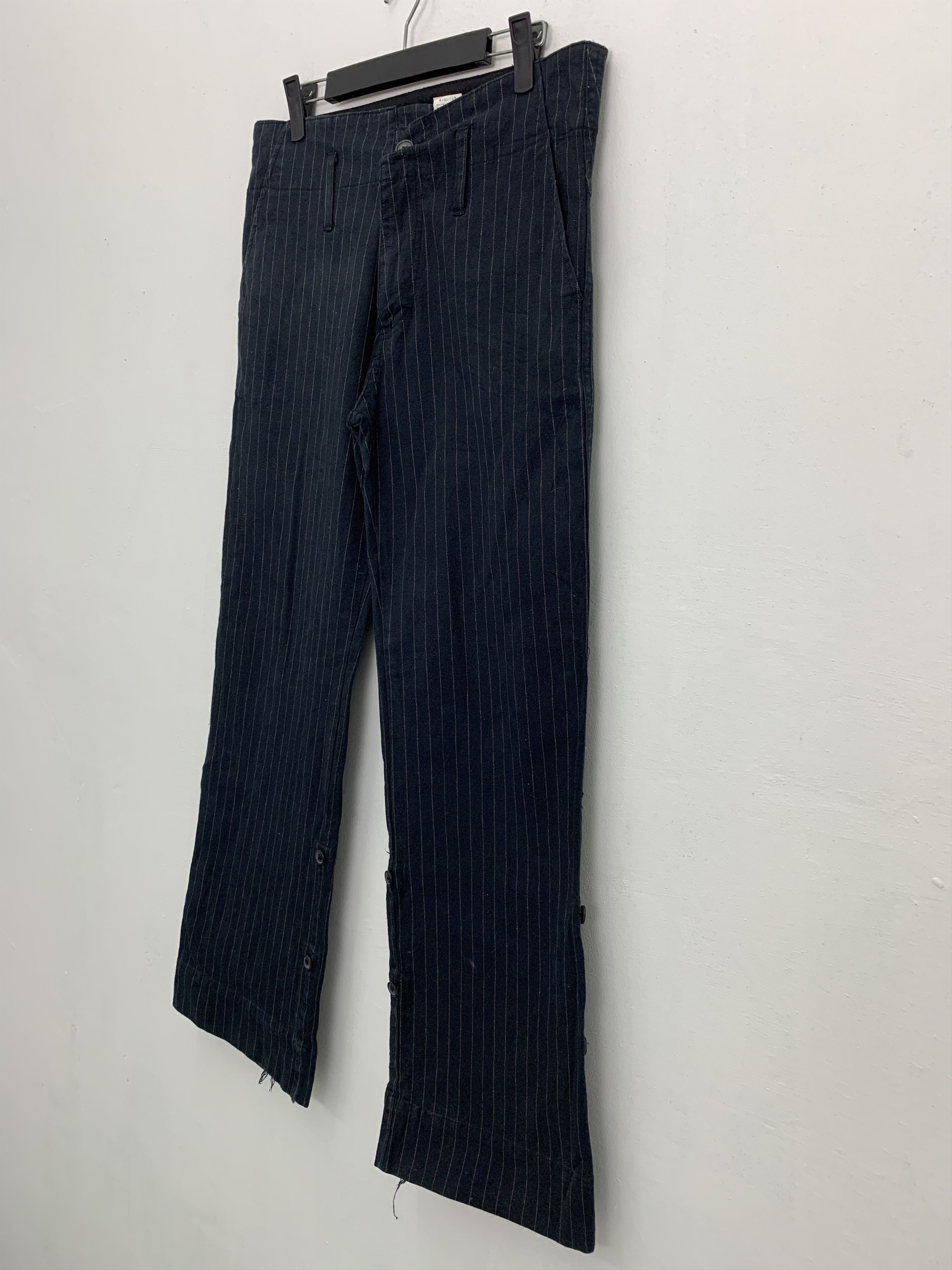 Japanese Brand Casual Pants Dance Partner Over The Stripe Black #149 Size US 29 - 6 Thumbnail