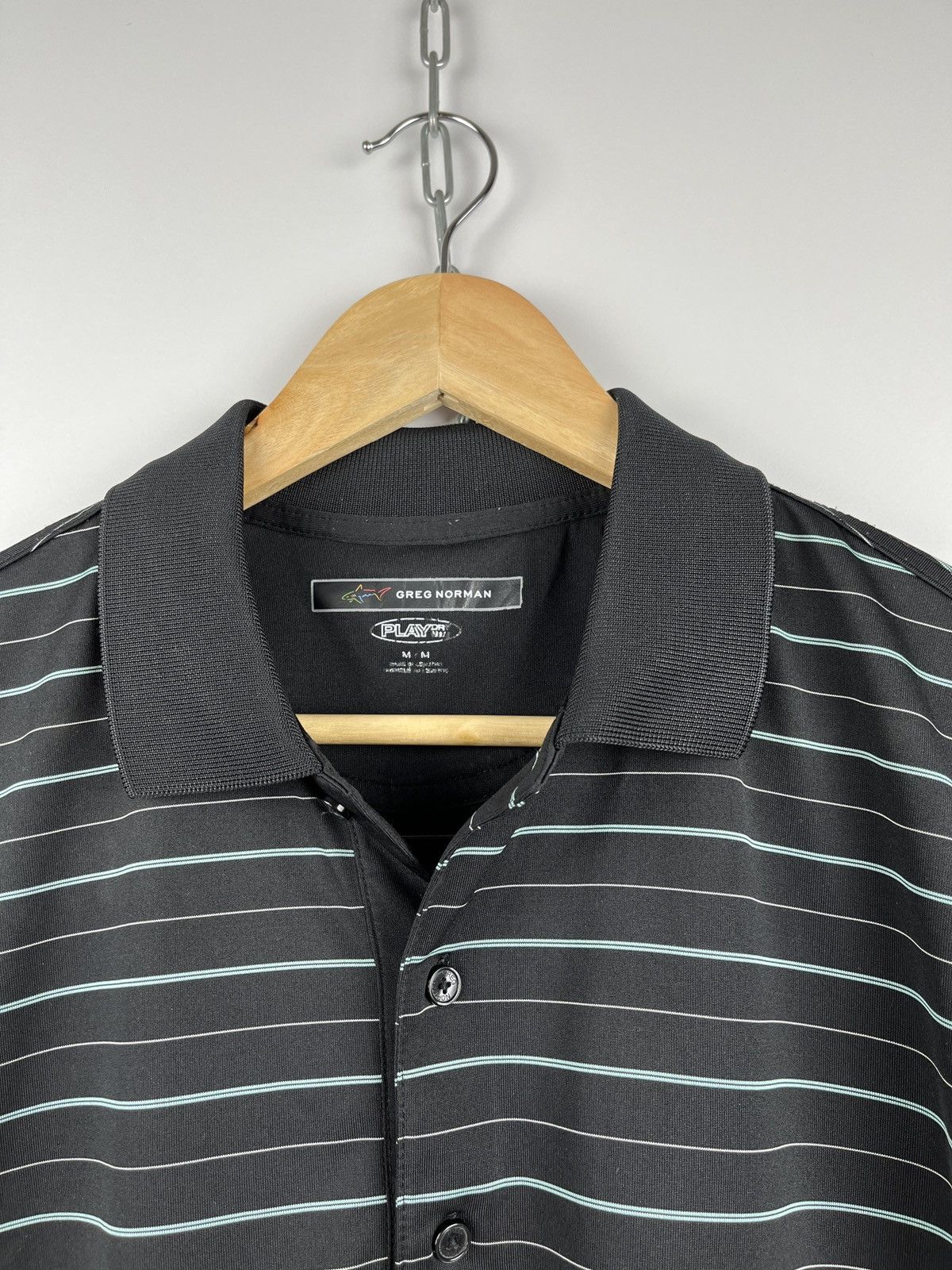 Greg Norman Men's Greg Norman Play Dry Golf Striped Polo T-shirt Size US M / EU 48-50 / 2 - 4 Thumbnail
