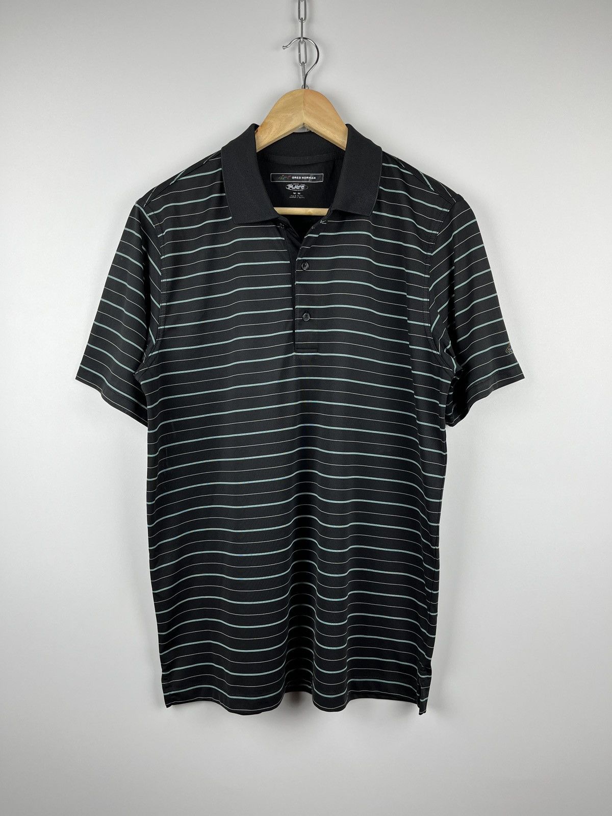 Greg Norman Men's Greg Norman Play Dry Golf Striped Polo T-shirt Size US M / EU 48-50 / 2 - 3 Thumbnail