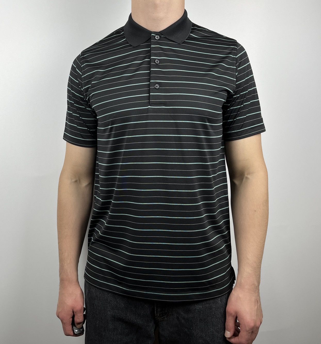 Greg Norman Men's Greg Norman Play Dry Golf Striped Polo T-shirt Size US M / EU 48-50 / 2 - 2 Thumbnail