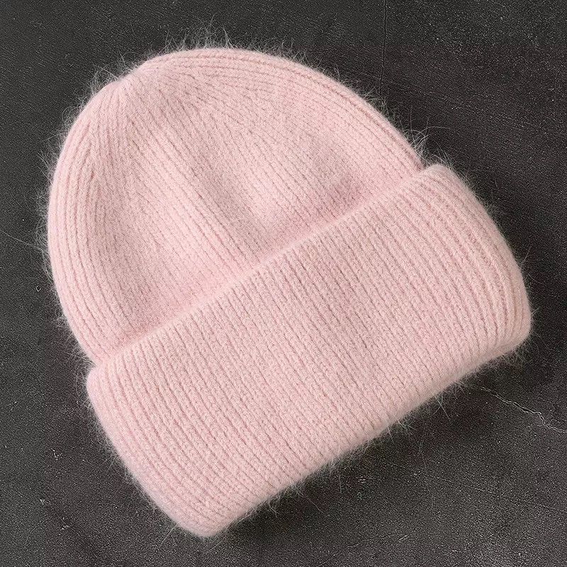 Other Winter Hat Beanie Knitted Rabbit Fur Skullies Hat Size ONE SIZE - 2 Thumbnail