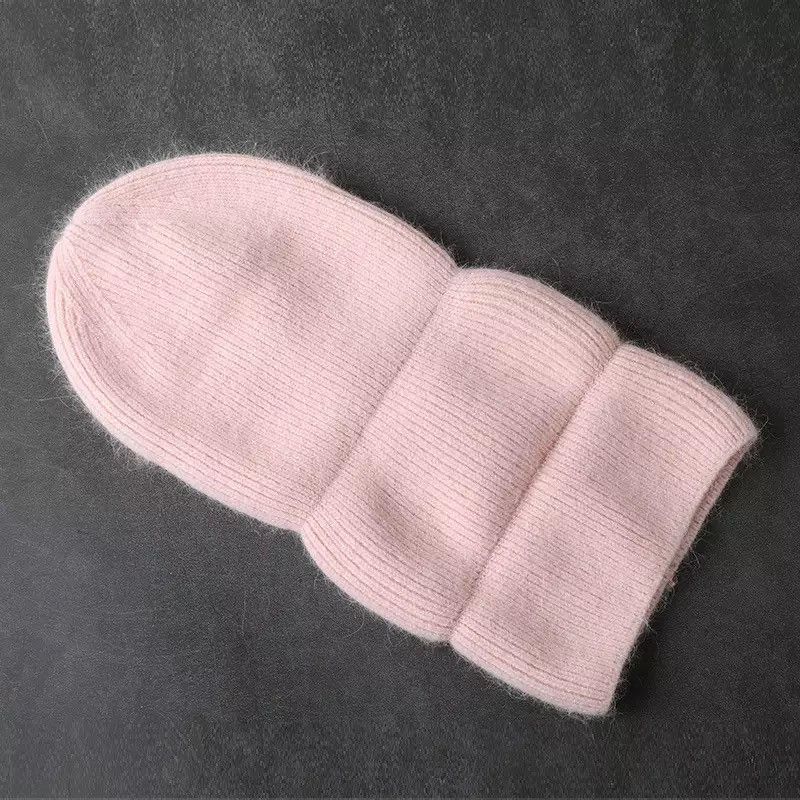 Other Winter Hat Beanie Knitted Rabbit Fur Skullies Hat Size ONE SIZE - 4 Thumbnail