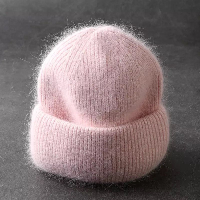 Other Winter Hat Beanie Knitted Rabbit Fur Skullies Hat Size ONE SIZE - 1 Thumbnail