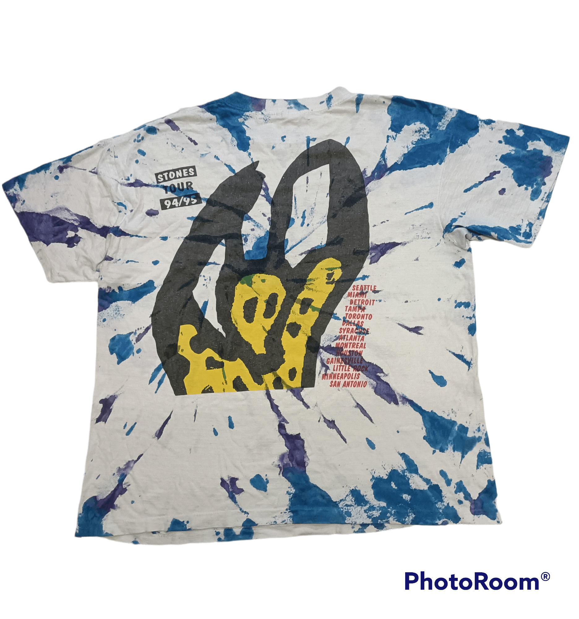 The Rolling Stones Vtg Rare 90s The Rolling Stones Voodoo Lounge tour Tye Dye Size US XL / EU 56 / 4 - 2 Thumbnail