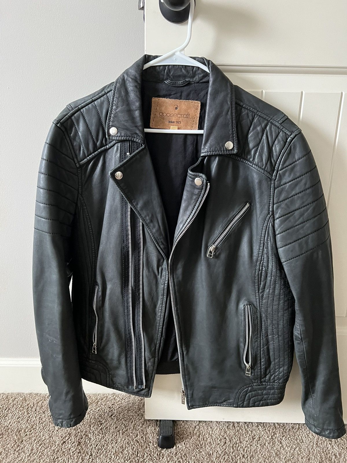 Goosecraft bottom zip detail biker jacket store
