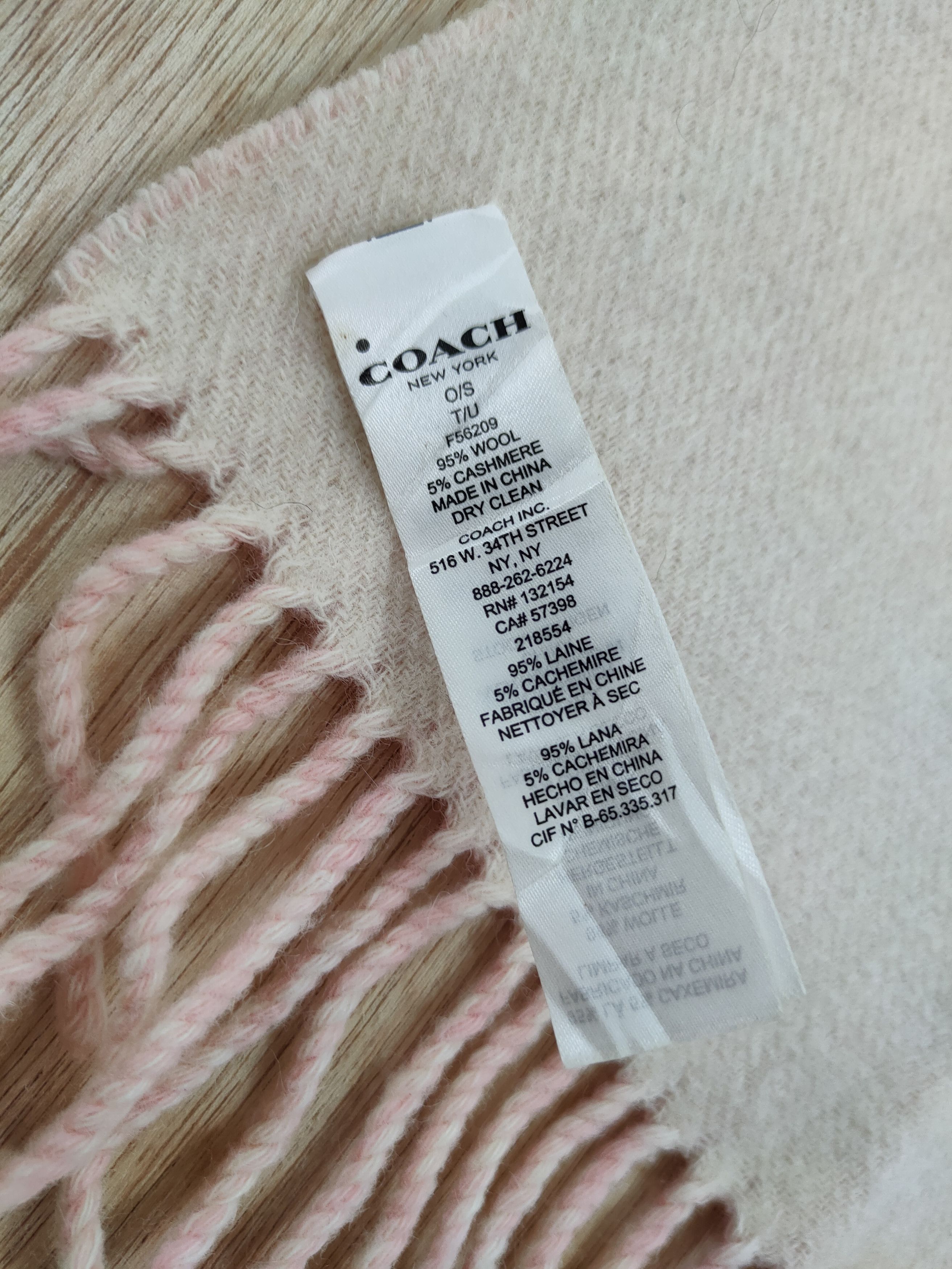Coach coach pink muffler scarves wool #m04 Size ONE SIZE - 4 Thumbnail