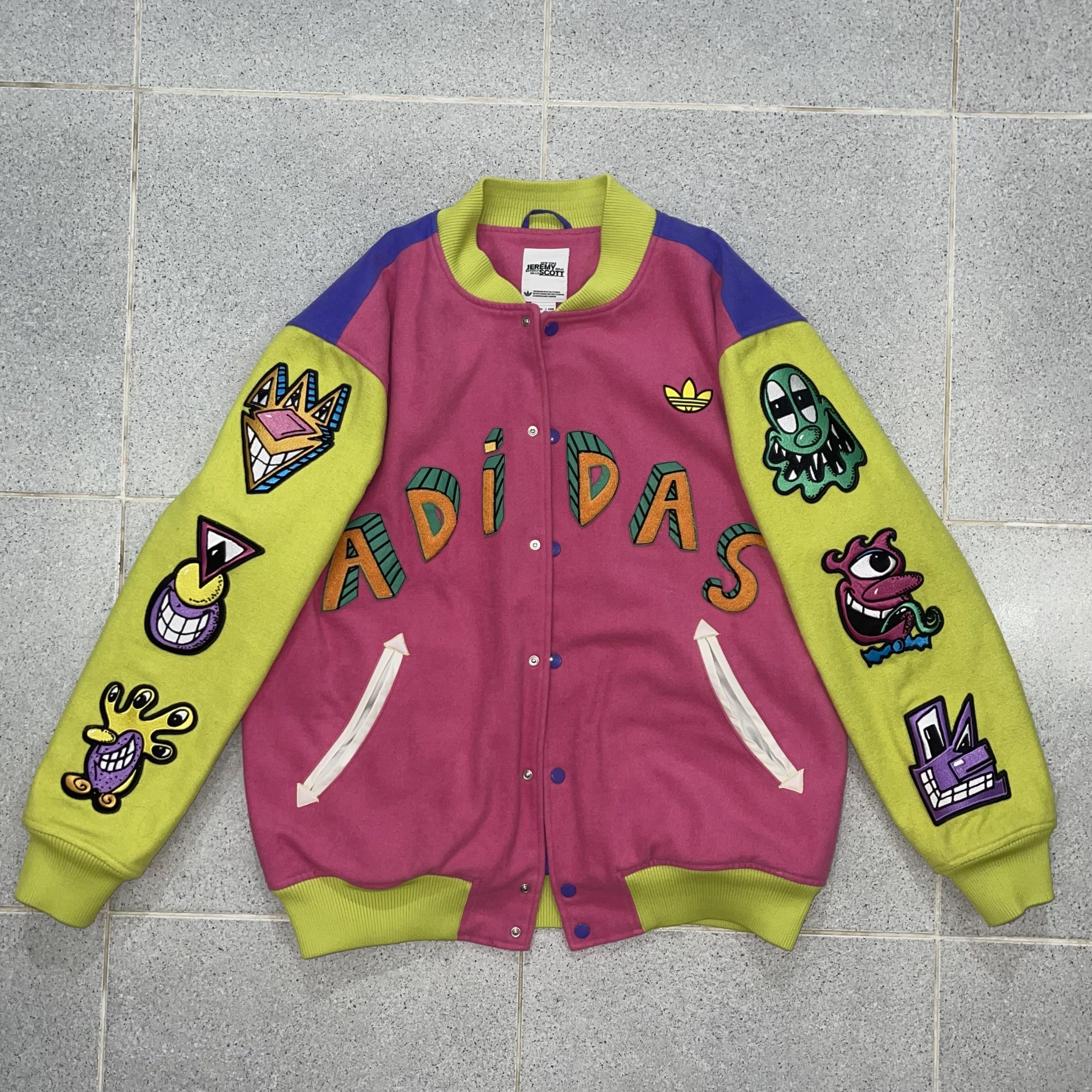 Adidas originals obyo x jeremy shop scott x kenny scharf varsity jacket