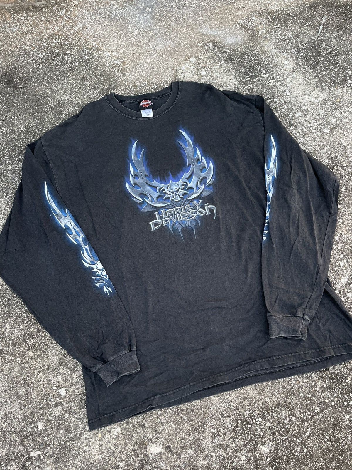 Vintage Harley-davidson long sleeve faded tees