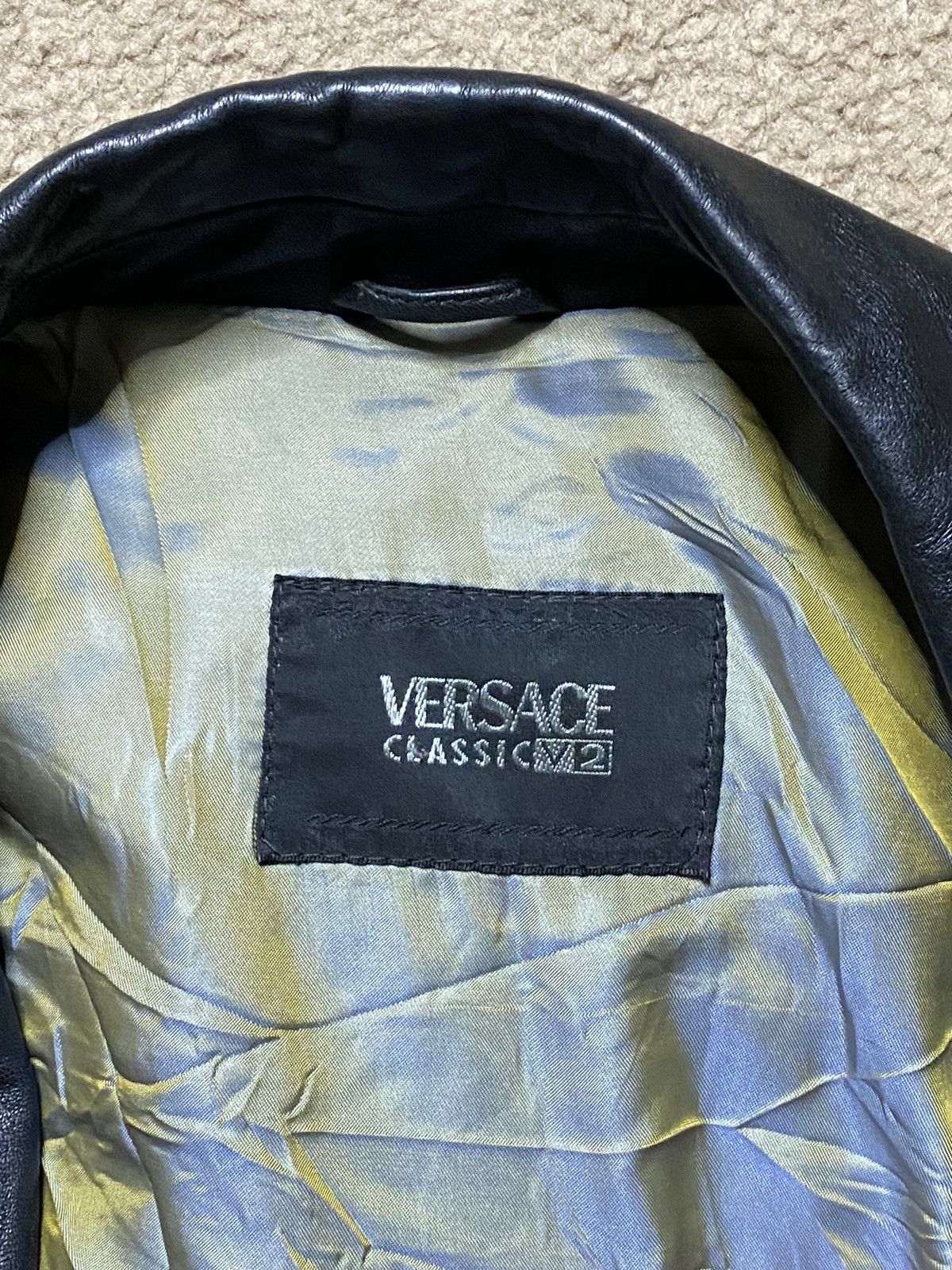 Vintage Versace V2 Classic Leather Coat