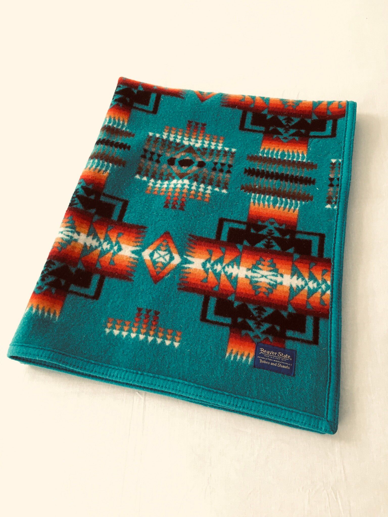 Pendleton Beaver State PENDLETON Wool Blanket 33”x43” Navajo Motif Size ONE SIZE - 17 Preview