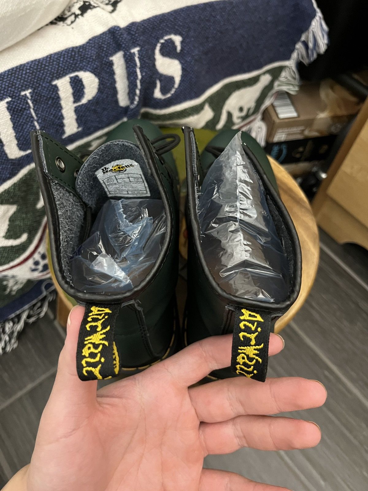 Dr. Martens Doc Marten 1460 Leather lace up boot forest green Size US 9 / IT 39 - 7 Thumbnail