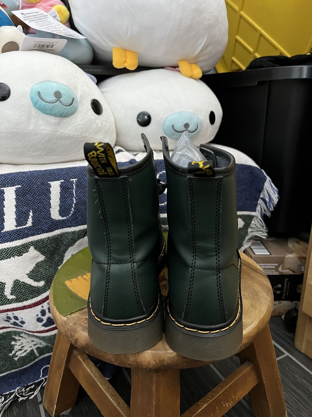 Dr. Martens Doc Marten 1460 Leather lace up boot forest green Size US 9 / IT 39 - 5 Thumbnail