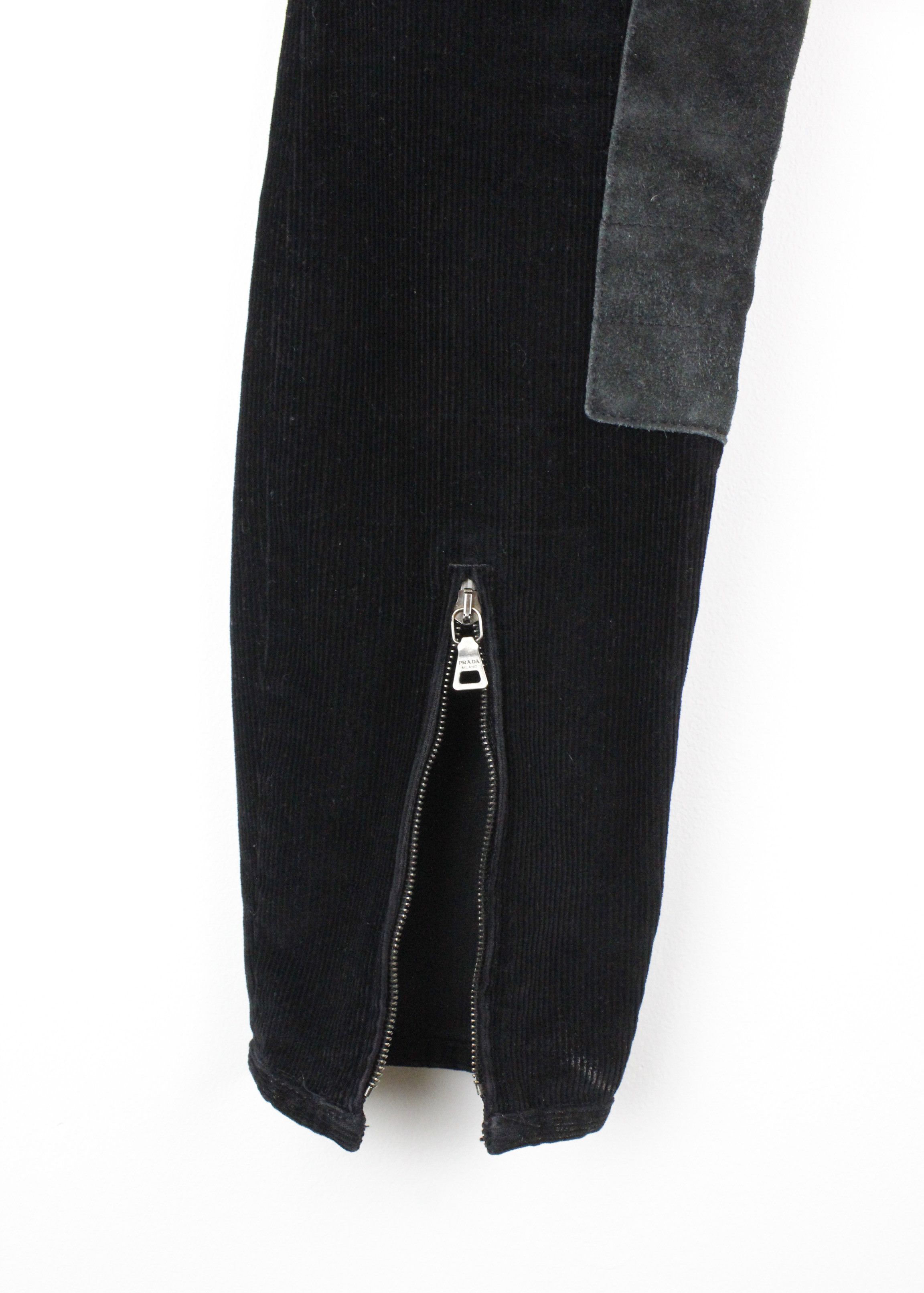Prada Prada Logo Corduroy Velvet Leather Applique Track Pants Size 27" / US 4 / IT 40 - 7 Thumbnail