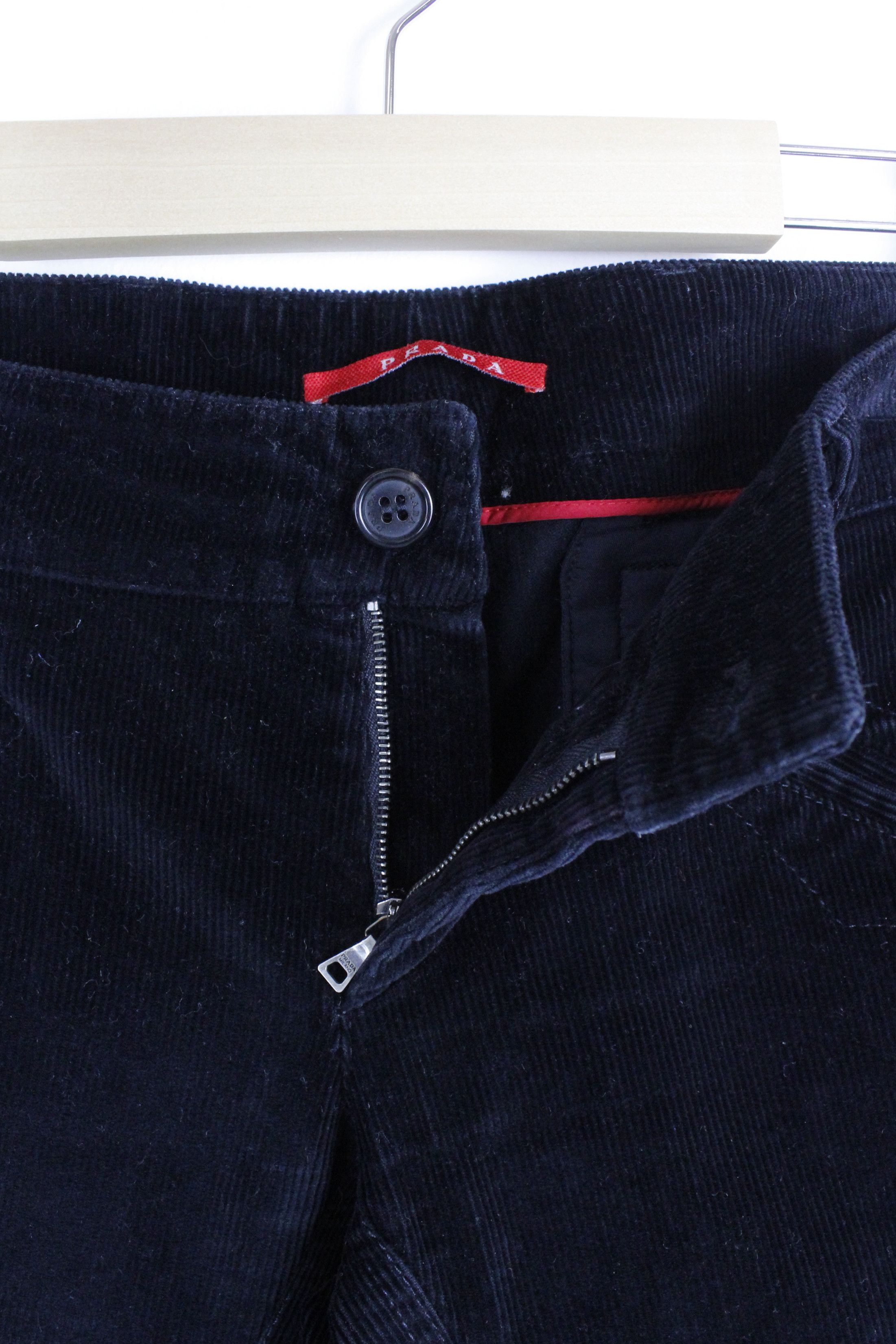 Prada Prada Logo Corduroy Velvet Leather Applique Track Pants Size 27" / US 4 / IT 40 - 3 Thumbnail