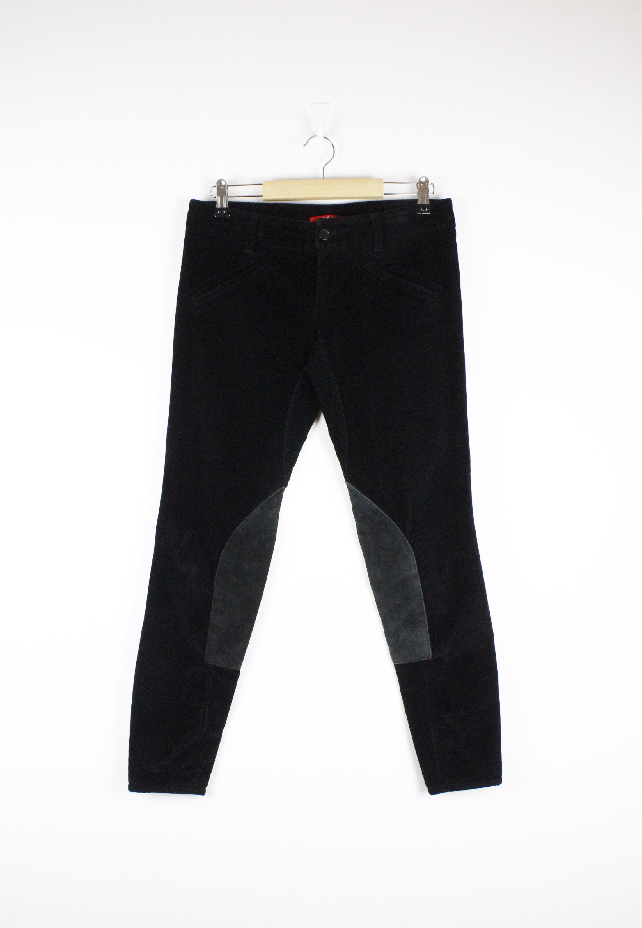 Prada Prada Logo Corduroy Velvet Leather Applique Track Pants Size 27" / US 4 / IT 40 - 1 Thumbnail