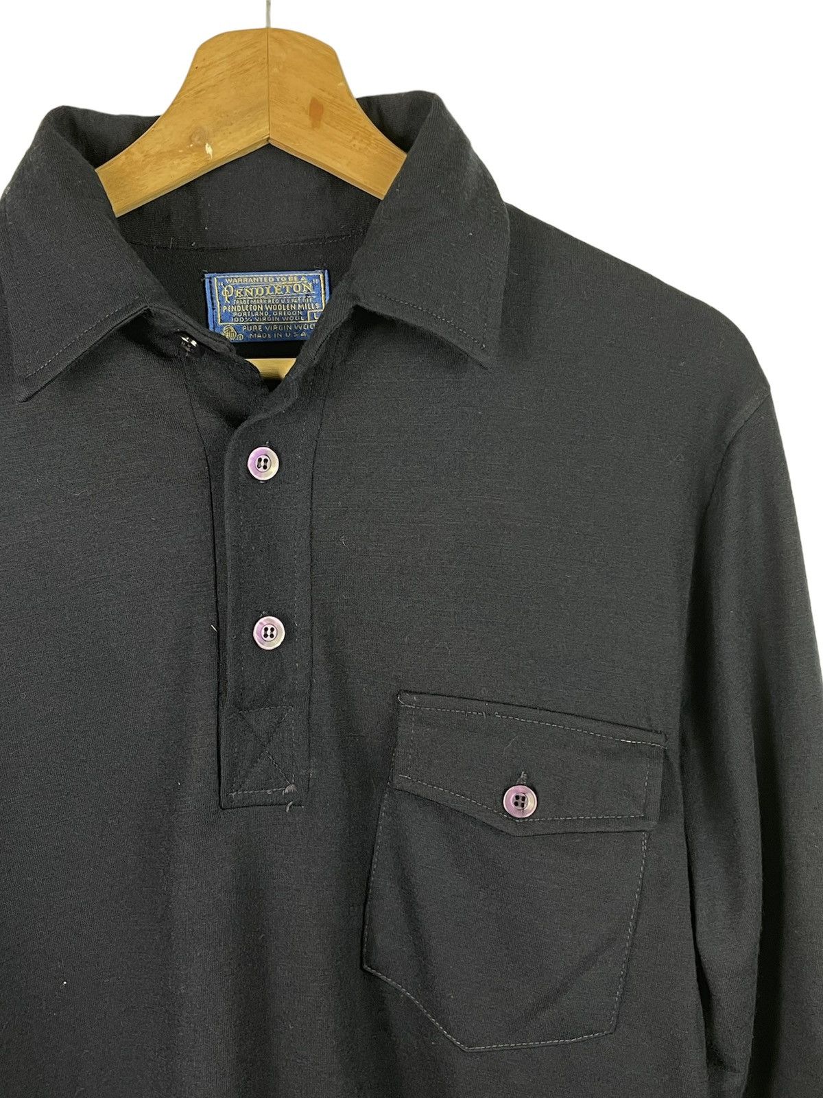 Pendleton × Vintage Pendleton Wool Polo USA Made | Vintage 80s Heritage Grail Size US L / EU 52-54 / 3 - 1 Thumbnail