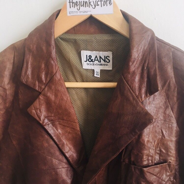 Dolce & Gabbana × Vintage Vintage Dolce & Gabbana Leather Blazer Menswear very rare Size 34R - 3 Thumbnail