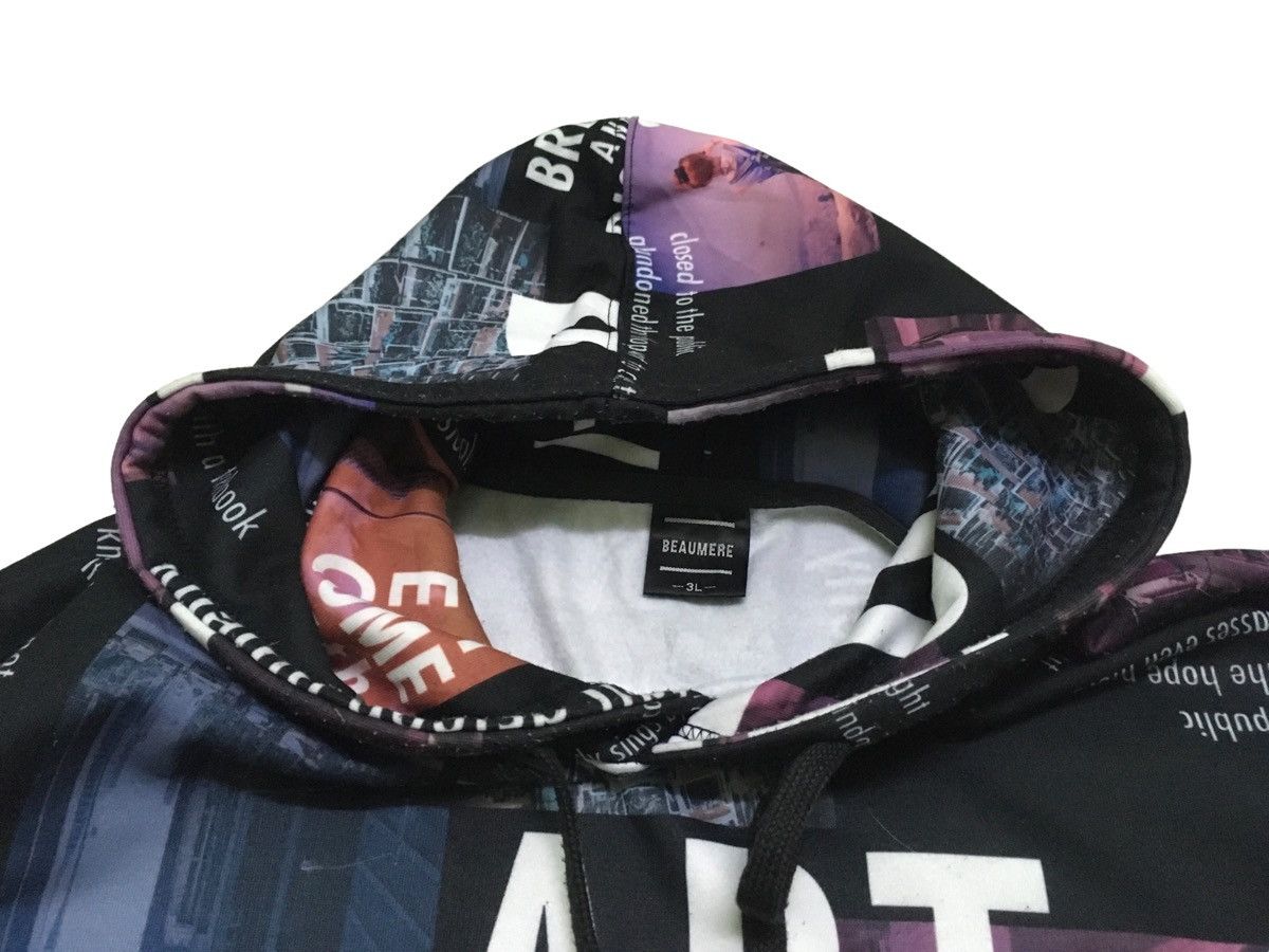 Rare Design Japanese Brand Beaumere Full Print Hoodie 2000s