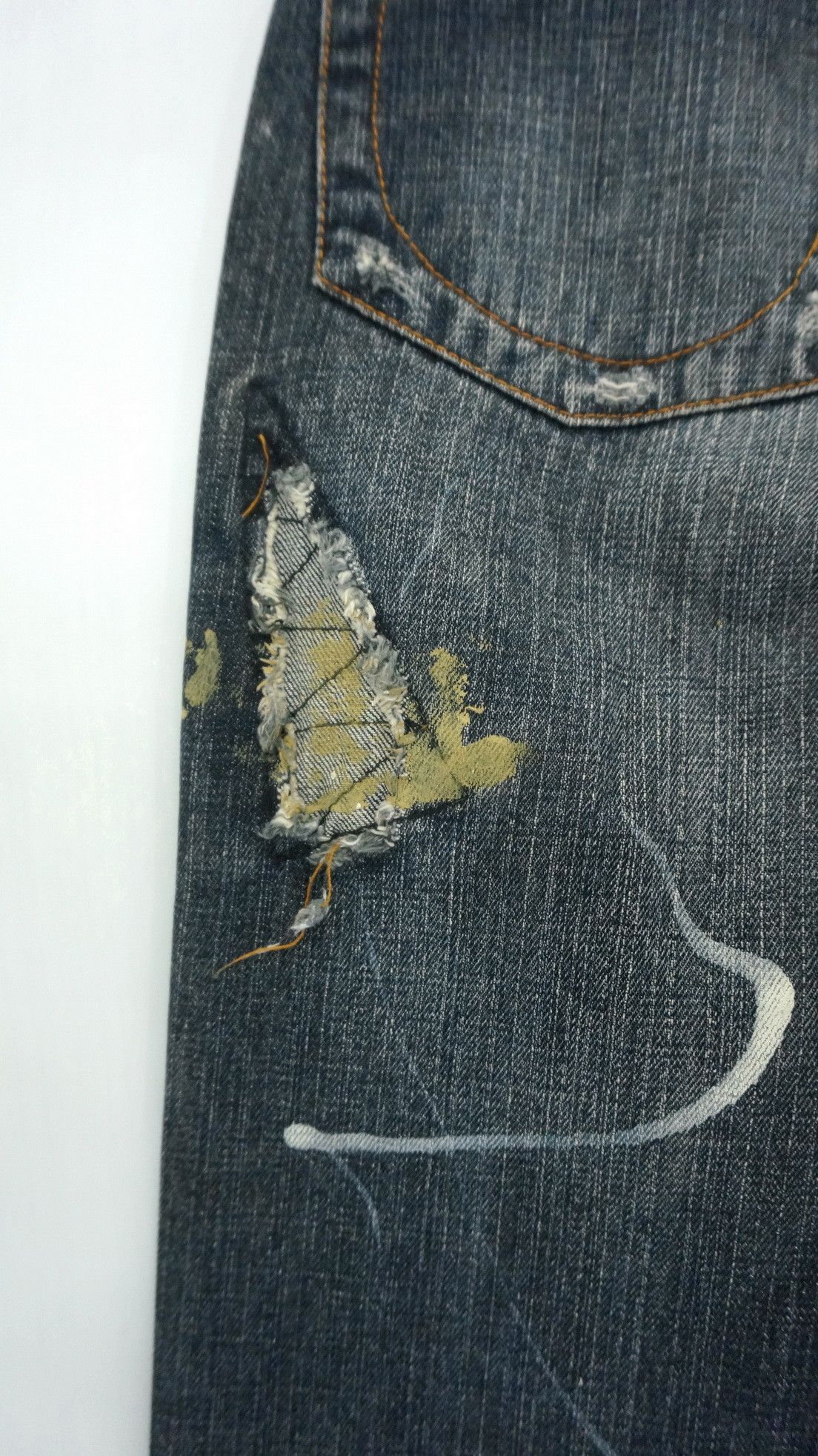 Japanese Brand SickVtg! DOLL Jeans Japan Distressed Fake Mud Worn Out Size US 28 / EU 44 - 10 Thumbnail