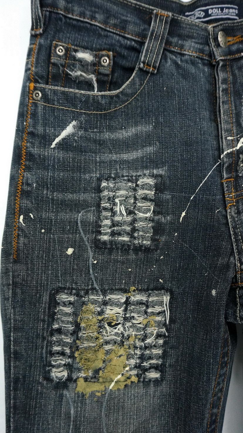 Japanese Brand SickVtg! DOLL Jeans Japan Distressed Fake Mud Worn Out Size US 28 / EU 44 - 4 Thumbnail