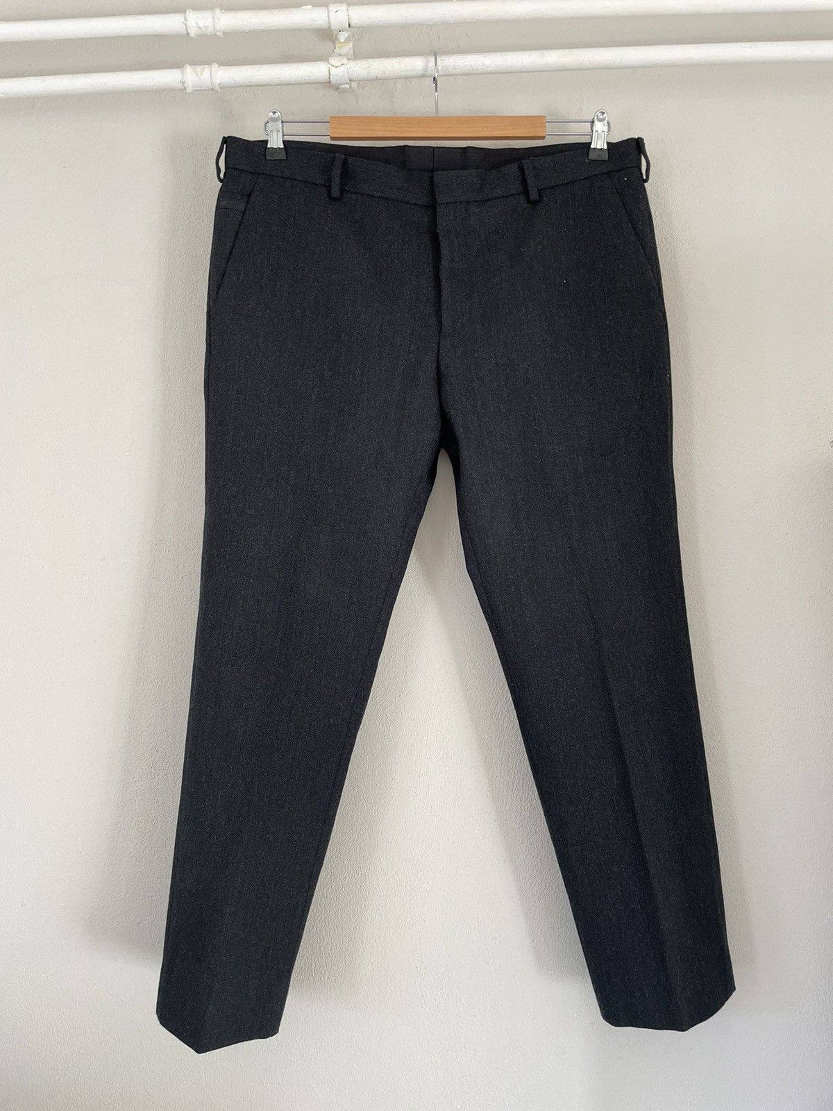 Image of Prada Wool Pants in Black Gray, Men's (Size 36)