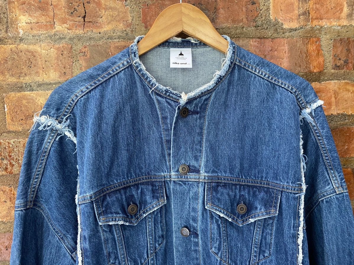 Japanese Brand Niko and..Japan Rebuild 5 cut oversize fringe denim jacket Size US M / EU 48-50 / 2 - 3 Thumbnail