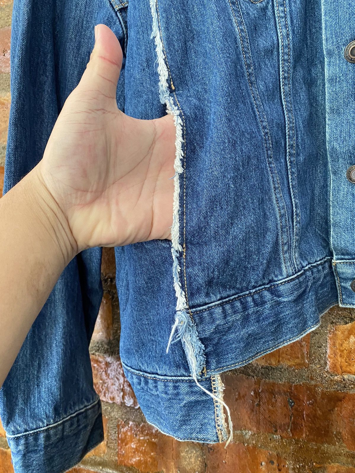 Japanese Brand Niko and..Japan Rebuild 5 cut oversize fringe denim jacket Size US M / EU 48-50 / 2 - 7 Thumbnail