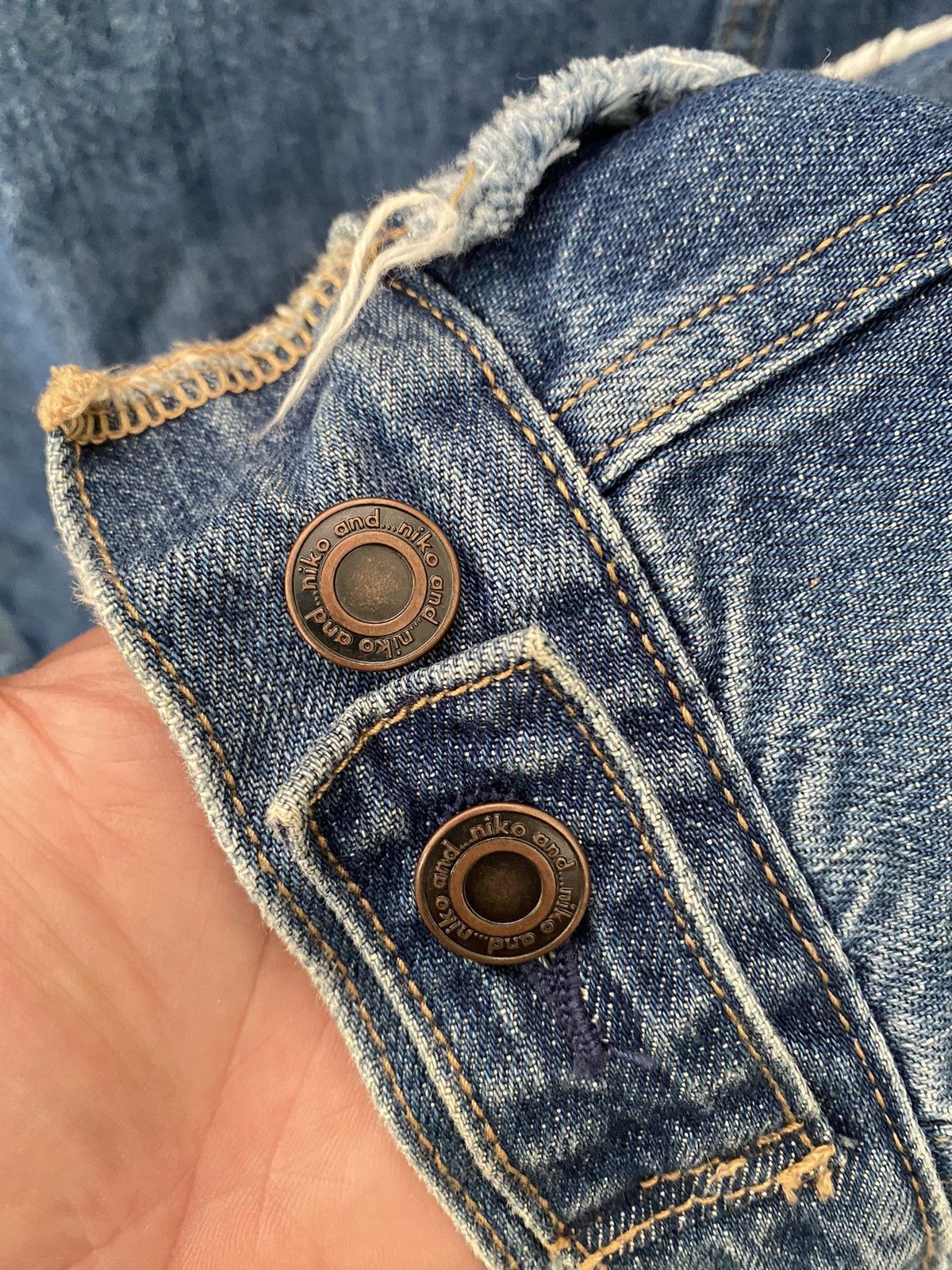 Japanese Brand Niko and..Japan Rebuild 5 cut oversize fringe denim jacket Size US M / EU 48-50 / 2 - 9 Thumbnail