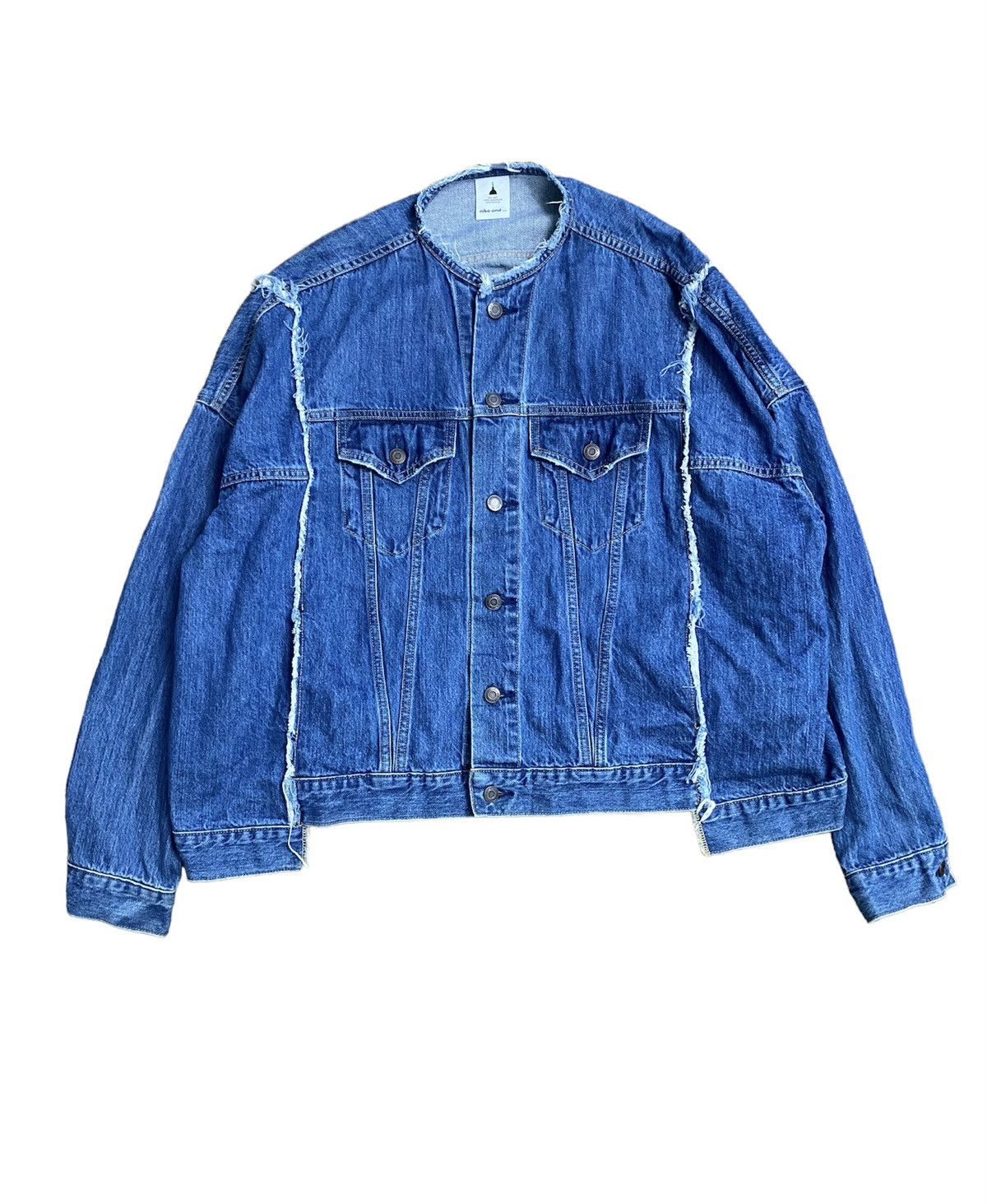 Japanese Brand Niko and..Japan Rebuild 5 cut oversize fringe denim jacket Size US M / EU 48-50 / 2 - 1 Thumbnail