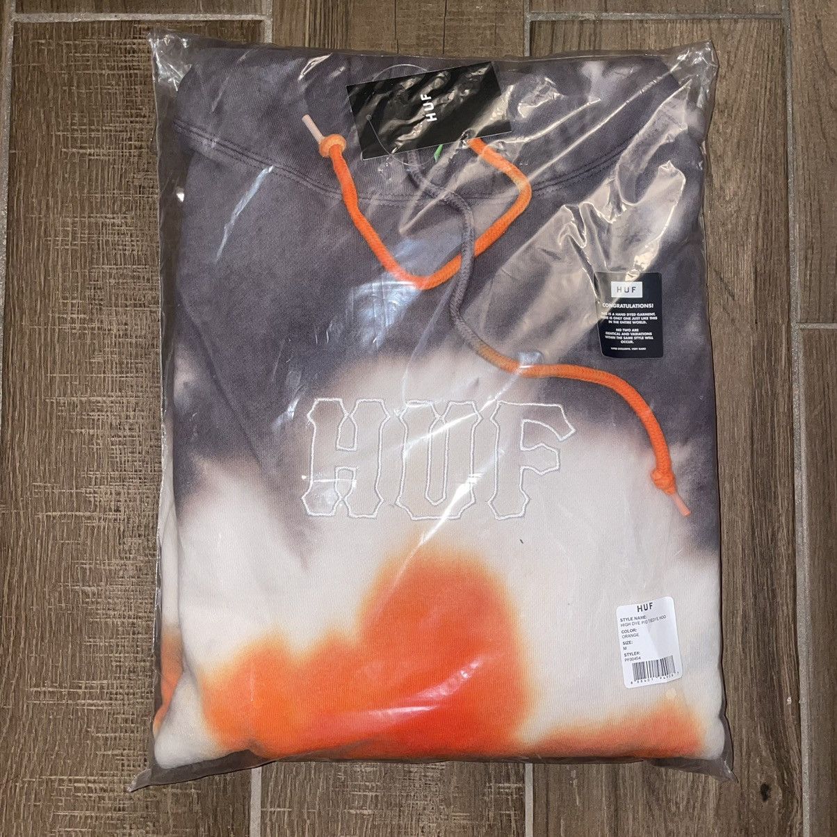 Huf Huf High Dye Tie Dye Pullover Hoodie Orange grey Size US M / EU 48-50 / 2 - 1 Thumbnail