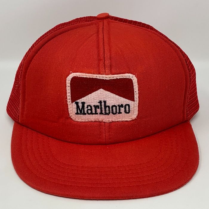 Marlboro Vintage 80s Marlboro Cigarettes Snapback Trucker Hat Mesh ...