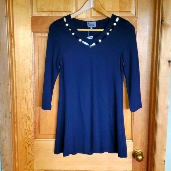 Lynn Ritchie Silver Embellished Sz. S Blue Scalloped Necklin