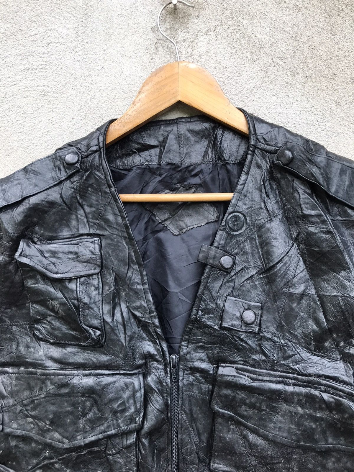 Beauty Beast RARE TACTICAL HALF LEATHER JACKET FOR BIKER HARLEY DAVIDSON Size US L / EU 52-54 / 3 - 11 Thumbnail