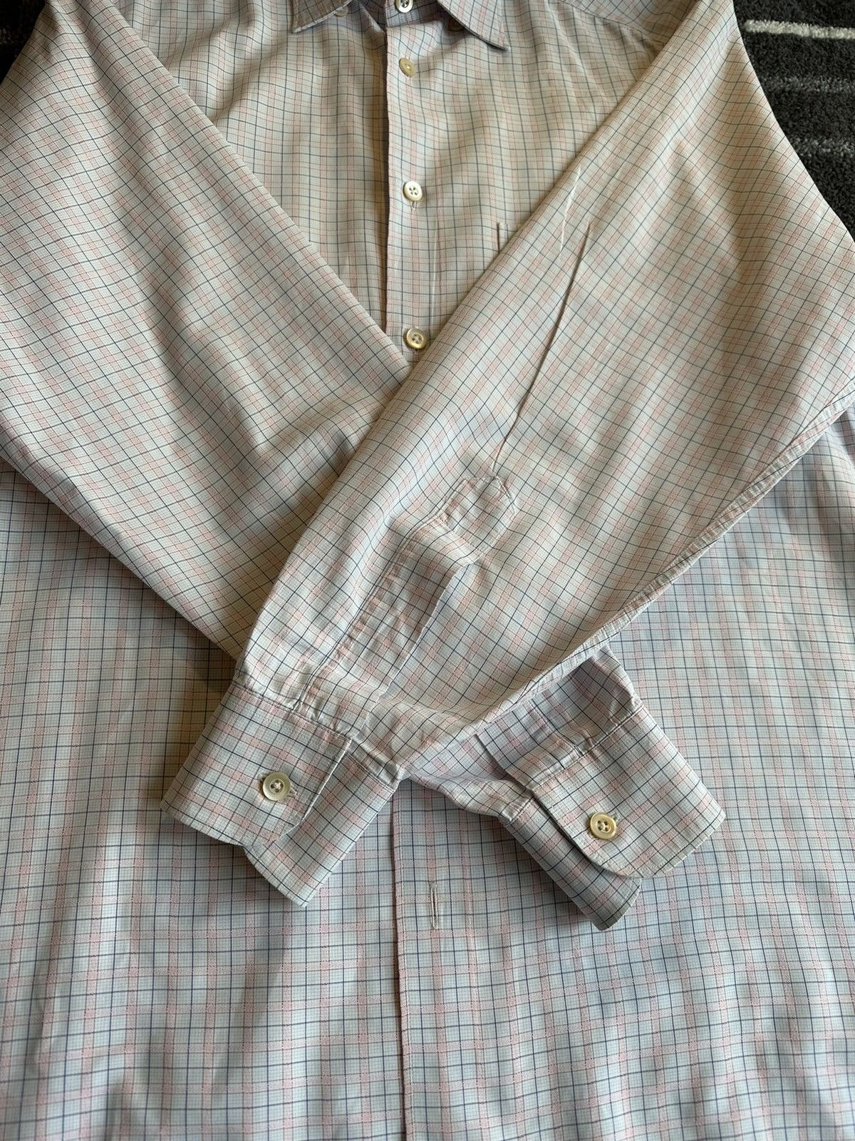 Ermenegildo Zegna Vintage Ermenegildo Zegna Checkered knitted shirt pink/blue Size US M / EU 48-50 / 2 - 6 Thumbnail