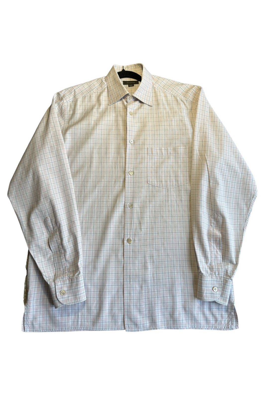 Ermenegildo Zegna Vintage Ermenegildo Zegna Checkered knitted shirt pink/blue Size US M / EU 48-50 / 2 - 2 Thumbnail