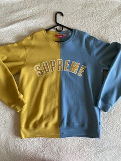 Supreme split hotsell crewneck mustard