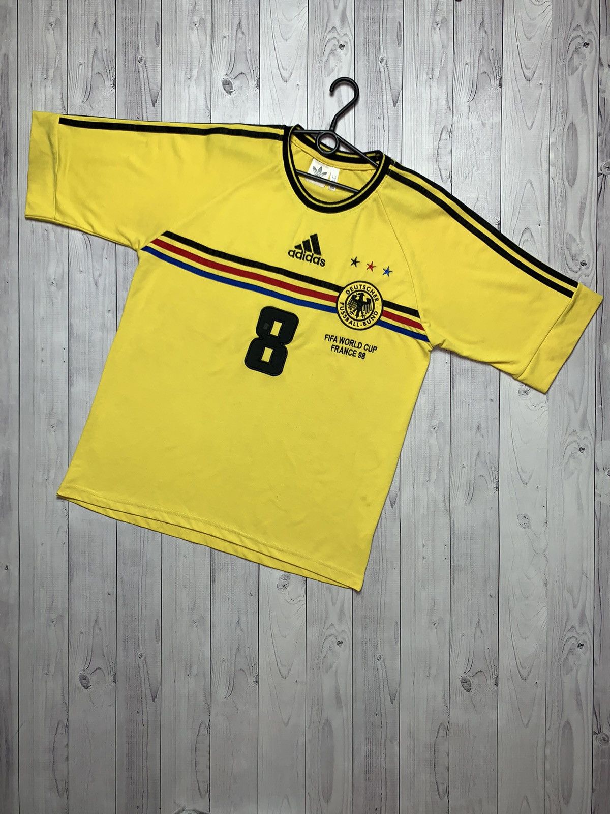 Vintage Deutschland soccer jersey Yellow rare World Cup 98