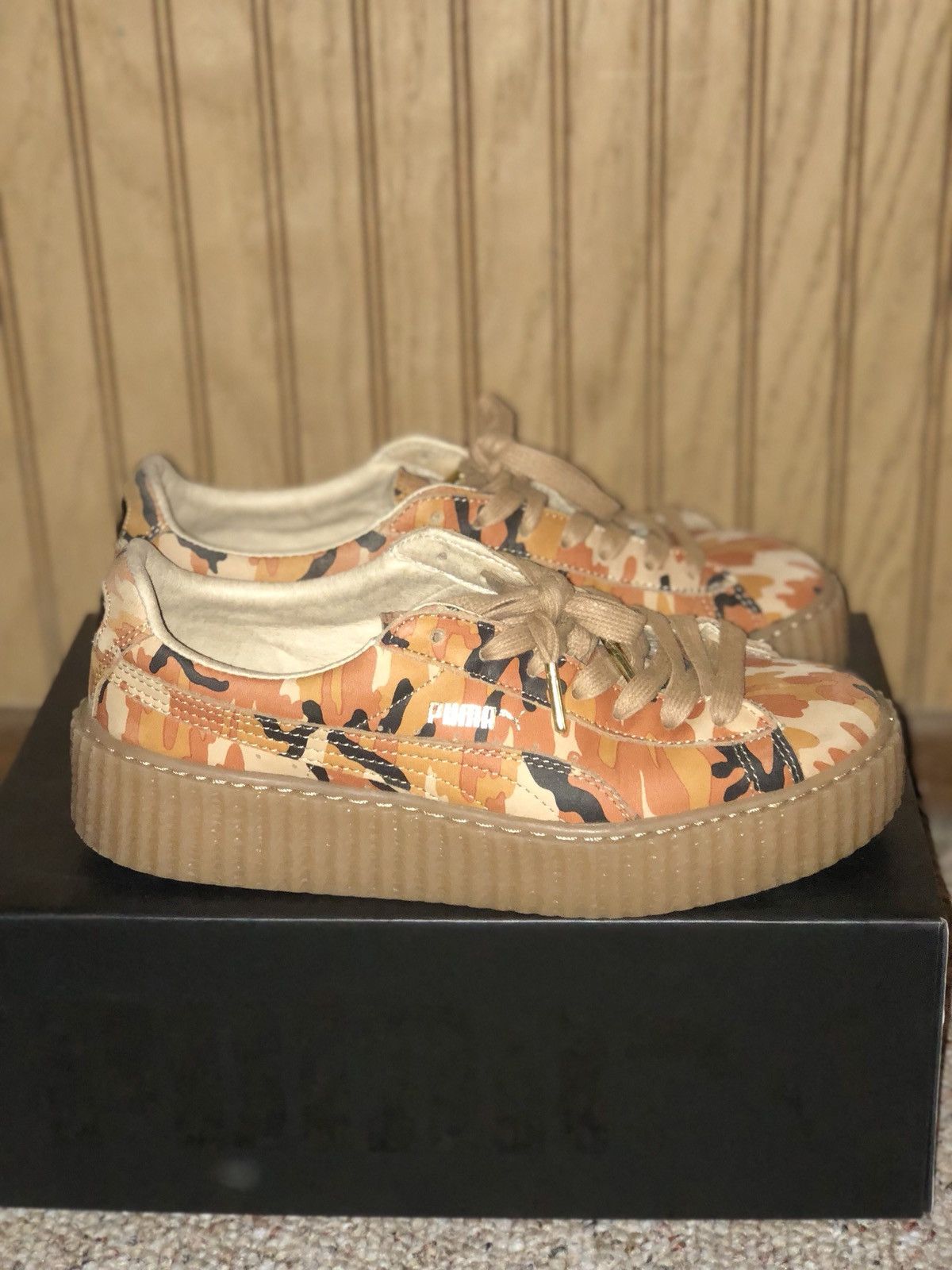 Puma X Rihanna Travis Scott Puma Creeper Orange Camo Grailed
