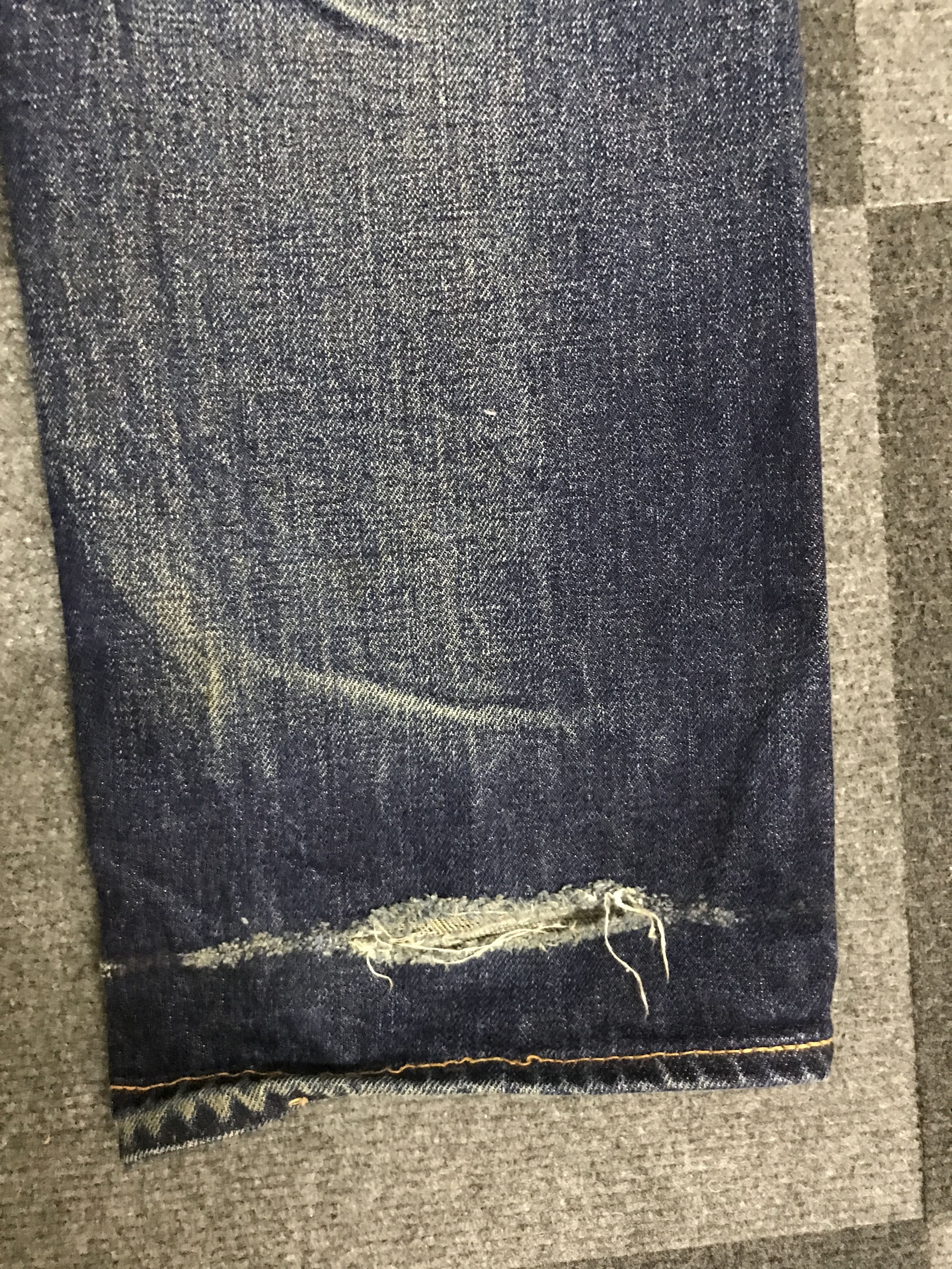 Denime D138 DENIME Japan Sturdy Selvedge Distressed Jeans Size US 31 - 16 Thumbnail