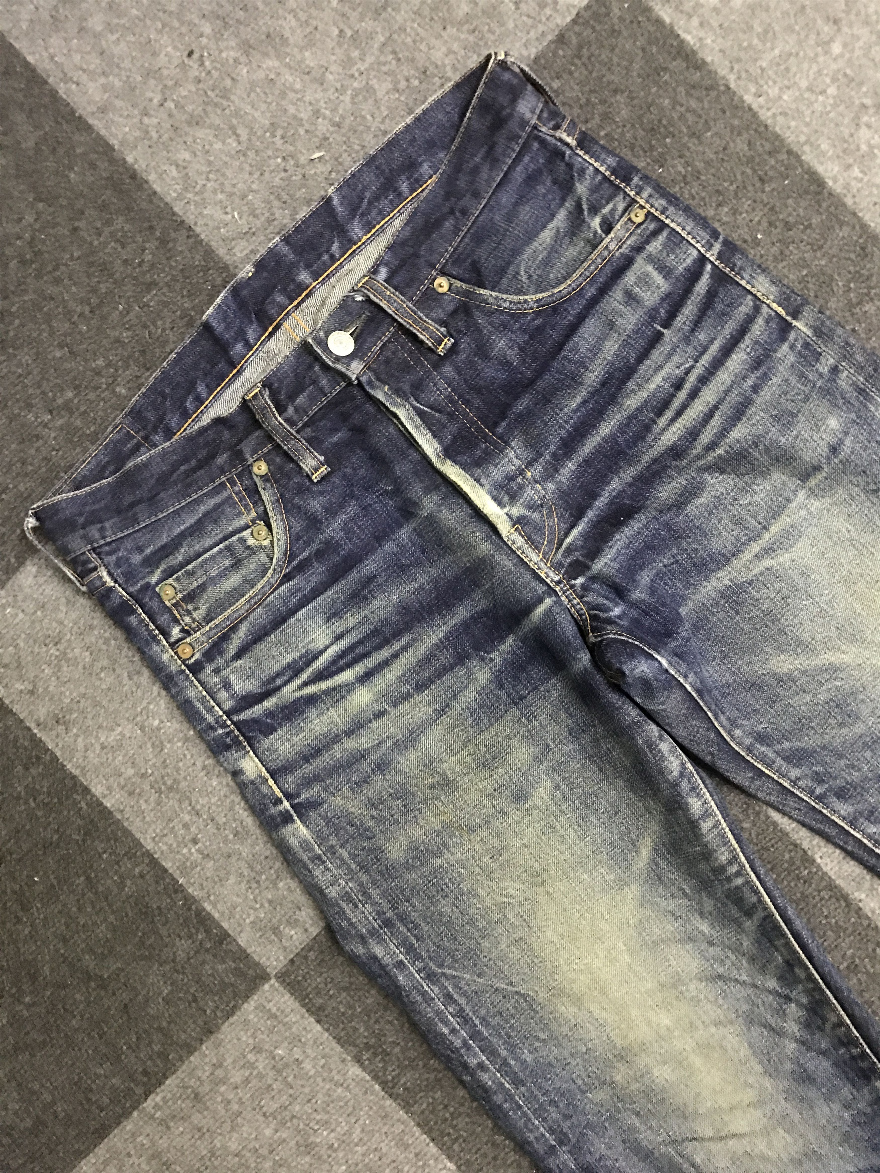 Denime D138 DENIME Japan Sturdy Selvedge Distressed Jeans Size US 31 - 4 Thumbnail