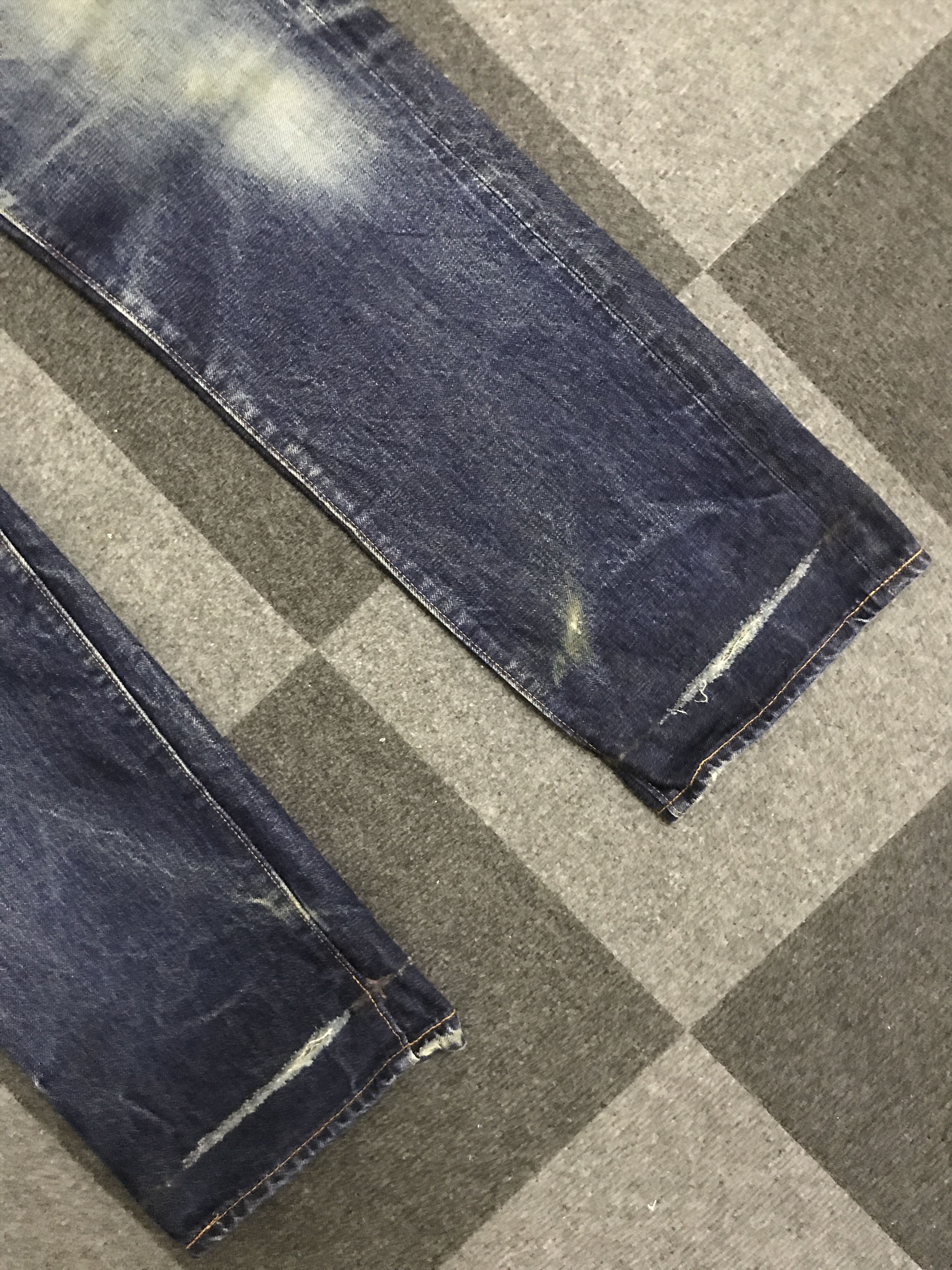 Denime D138 DENIME Japan Sturdy Selvedge Distressed Jeans Size US 31 - 6 Thumbnail