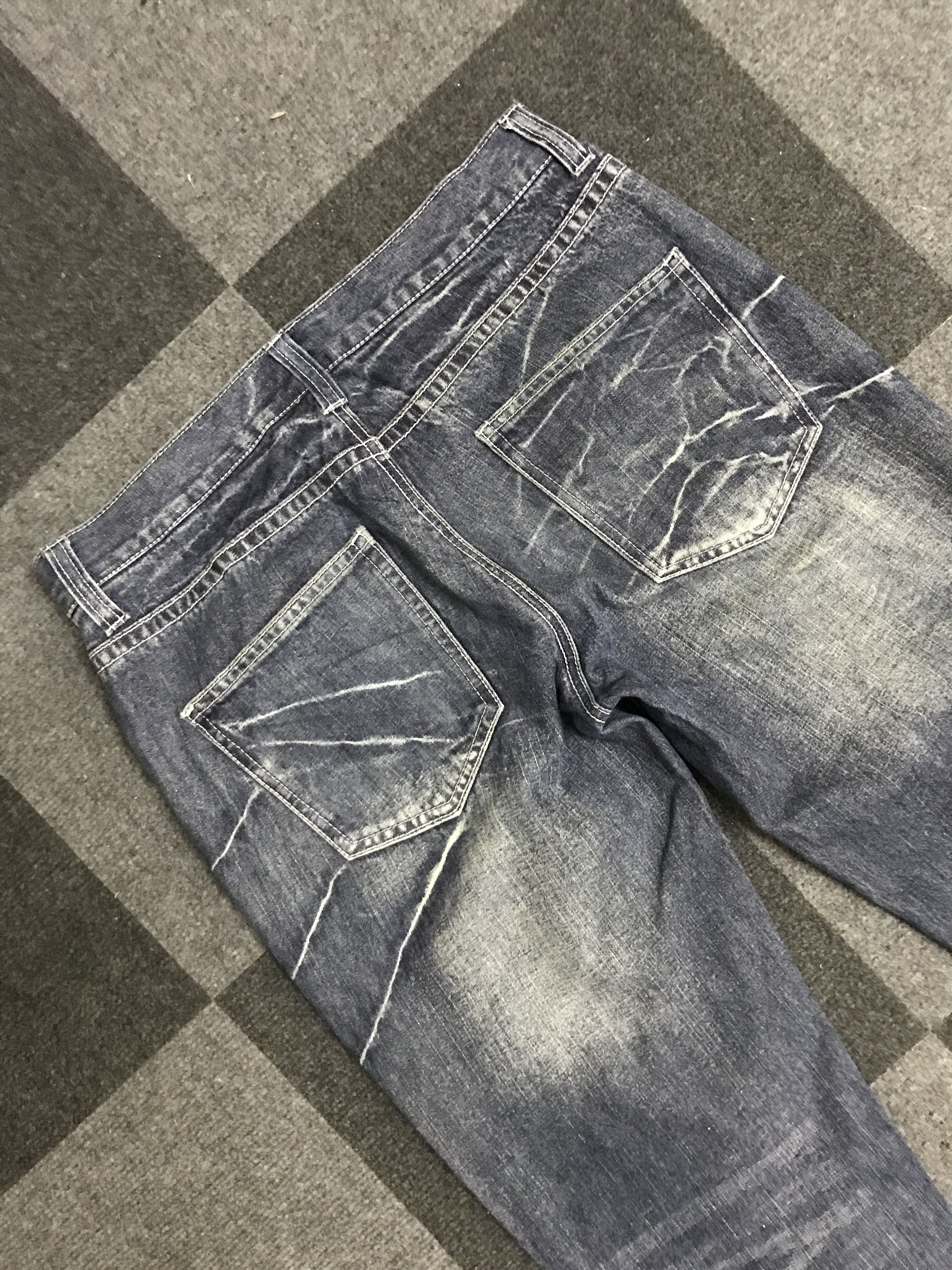 Japanese Brand D140 Forest Attraction Slashes Fades Light Jeans Size US 31 - 10 Thumbnail