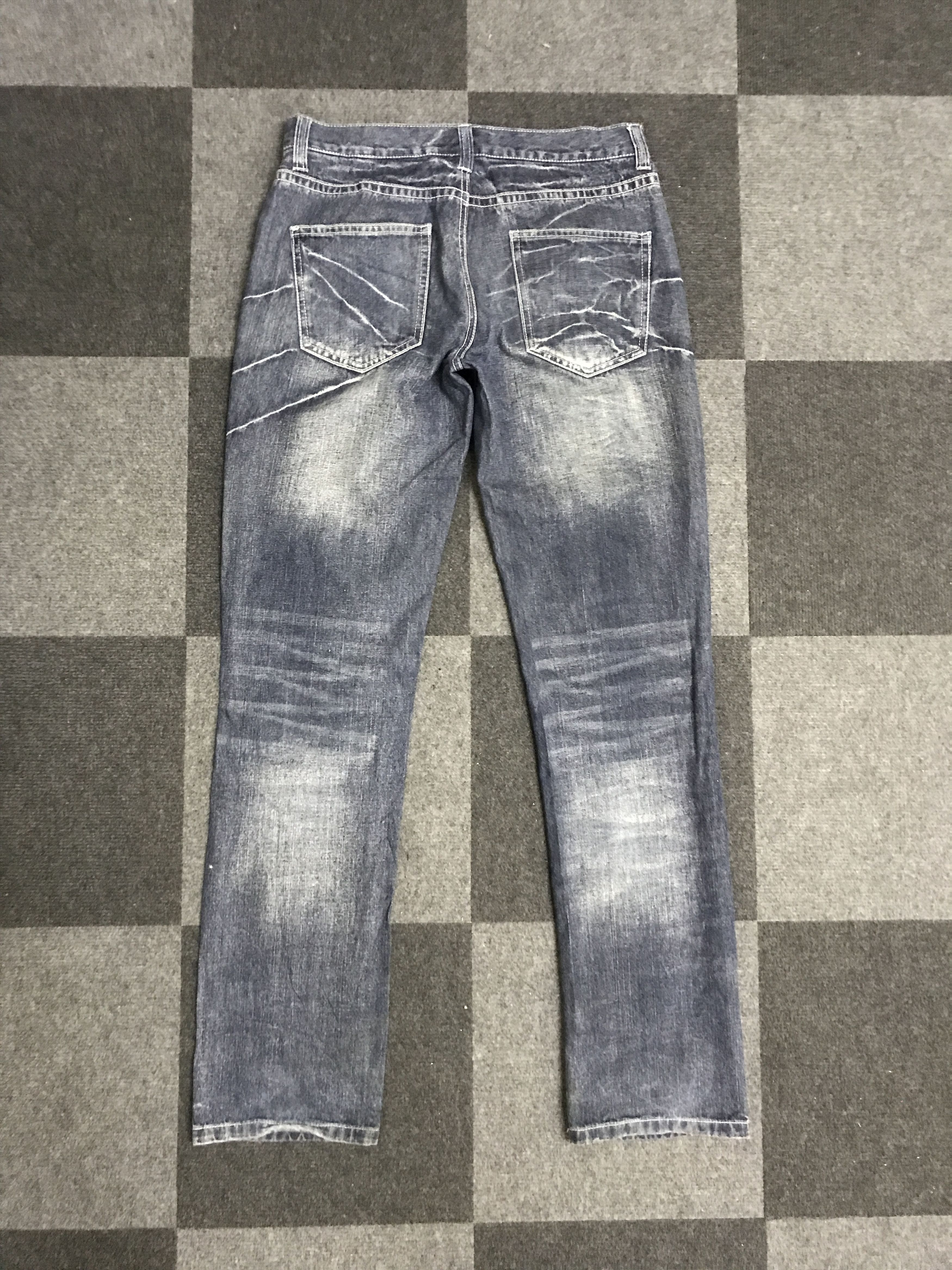 Japanese Brand D140 Forest Attraction Slashes Fades Light Jeans Size US 31 - 9 Thumbnail